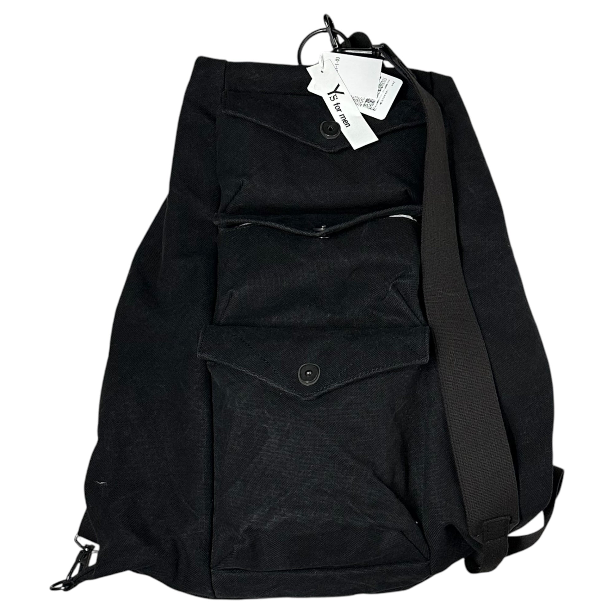 Y's for men(ワイズフォーメン) 25SS C6 CANVAS BIO MILITARY RUCKSACK キャンバス バイオ ミリタリー リュック サック バックパック MP-I01-061-1-03 FREE ブラック タグ付属 国内参考定価72,600円(税込)