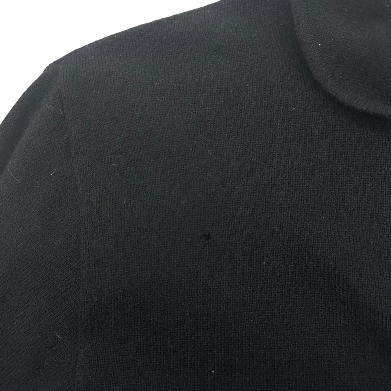 COMME des GARCONS HOMME PLUS(コムデギャルソンオムプリュス) 80's Vintage Long Sleeve Wool Knit Polo Shirt 80年代 ヴィンテージ ロングスリーブ ウール ニット ポロシャツ PN-050060 FREE ブラック AD1989 川久保玲 本人期