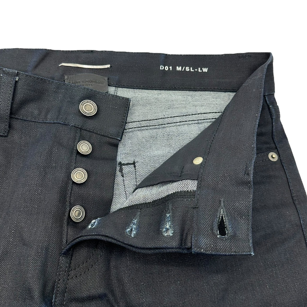 SAINT LAURENT(サンローラン) 12SS by HEDI SLIMANE BLACK TREATMENT COATED エディスリマン期 ブラック トリートメント コーティング スキニー デニム パンツ 315391 YU078 30 ブラック