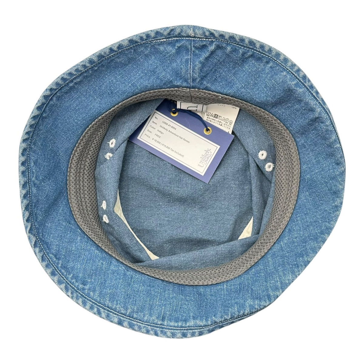 Unlikely(アンライクリー) 2025 Adventure Hat Denim デニム アドベンチャー ハット U25S-41-0004 ライトインディゴ バケット