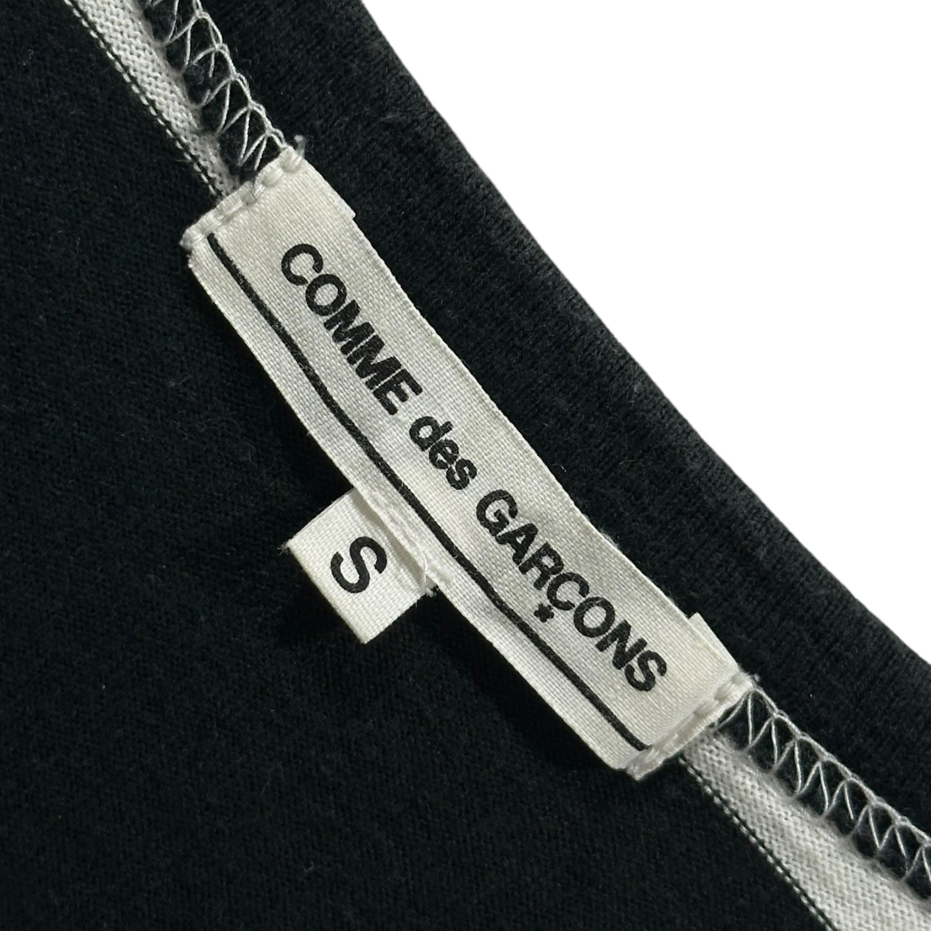 COMME des GARCONS(コムデギャルソン) 2008SS Floral-Print Striped L/S T-Shirt フローラル切替 ボーダー 長袖 Tシャツ OA-T002 S ホワイト×ブラック×マルチカラー