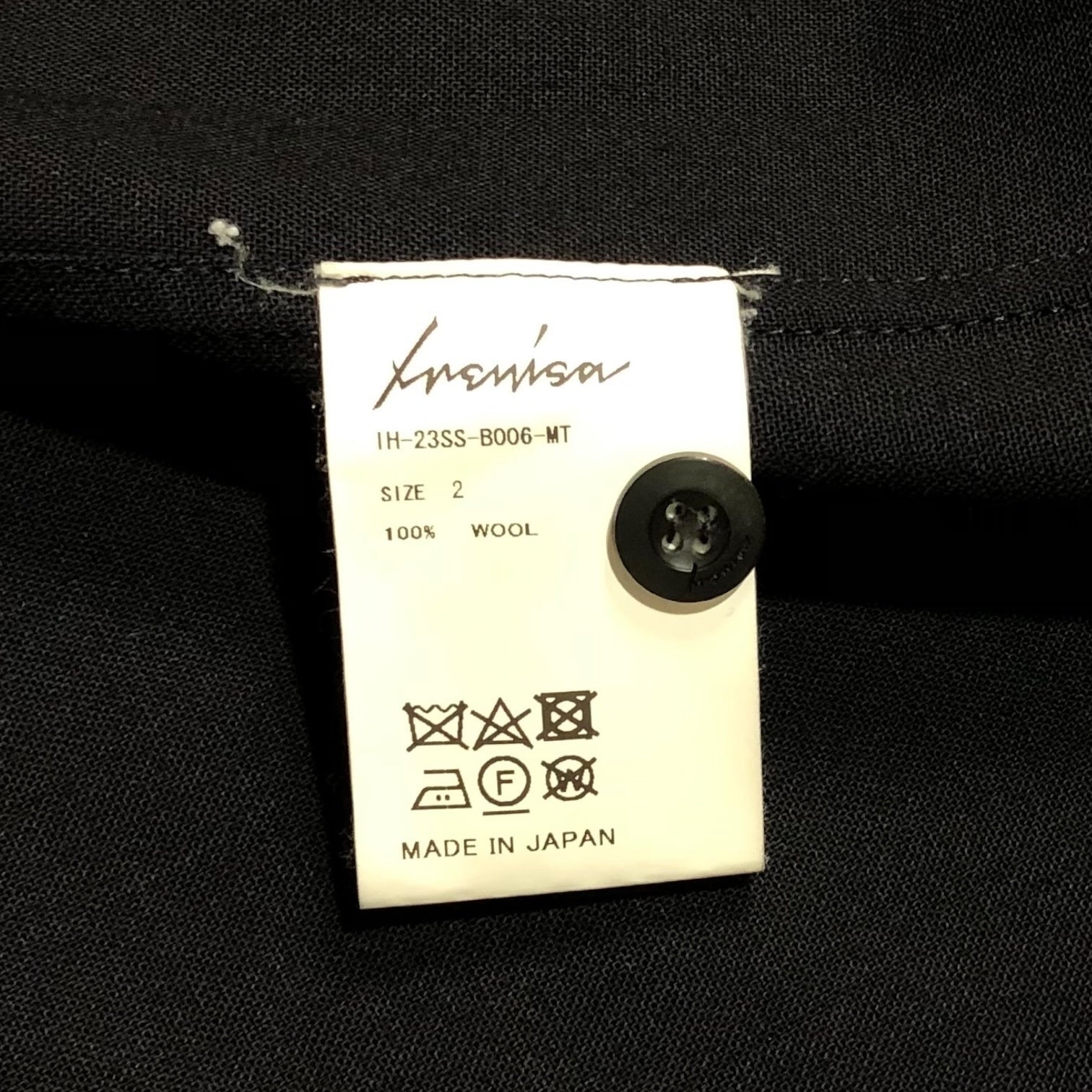 IRENISA(イレニサ) 23SS ORNAMENTAL FLY FRONT SHIRT オーナメントフライ フロントシャツ IH-23SS-B006-MT SIZE 2(M) ダークネイビー