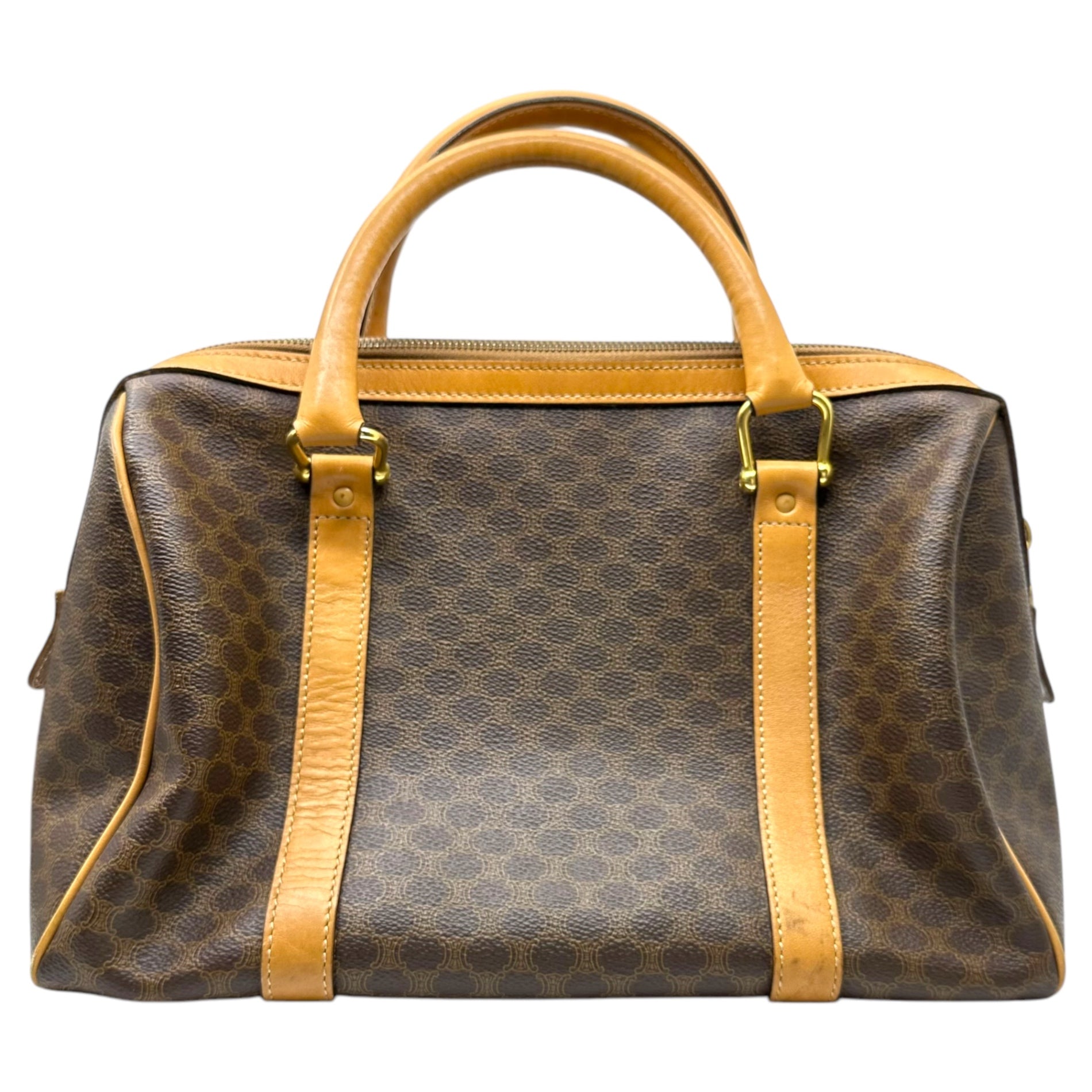 CELINE(セリーヌ) Macadam Pattern Mini Boston Bag マカダム柄 ミニ ボストン バッグ M11 ベージュ×ブラウン ハンド OLD オールド ヴィンテージ