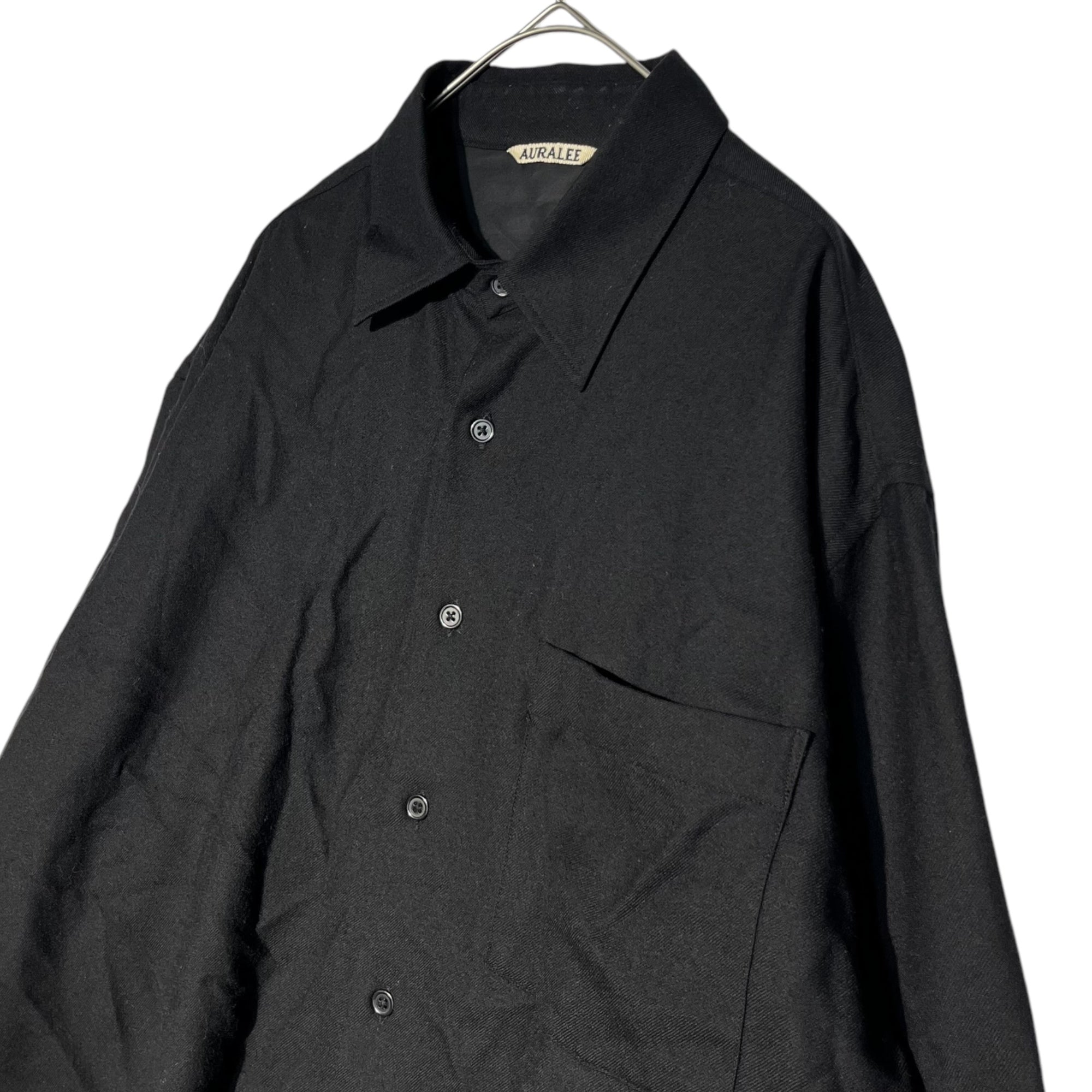 AURALEE(オーラリー) 20AW SUPER LIGHT WOOL SHIRTS スーパーライト ウール シャツ 長袖 A20AS01OS 3(S~M) ブラック