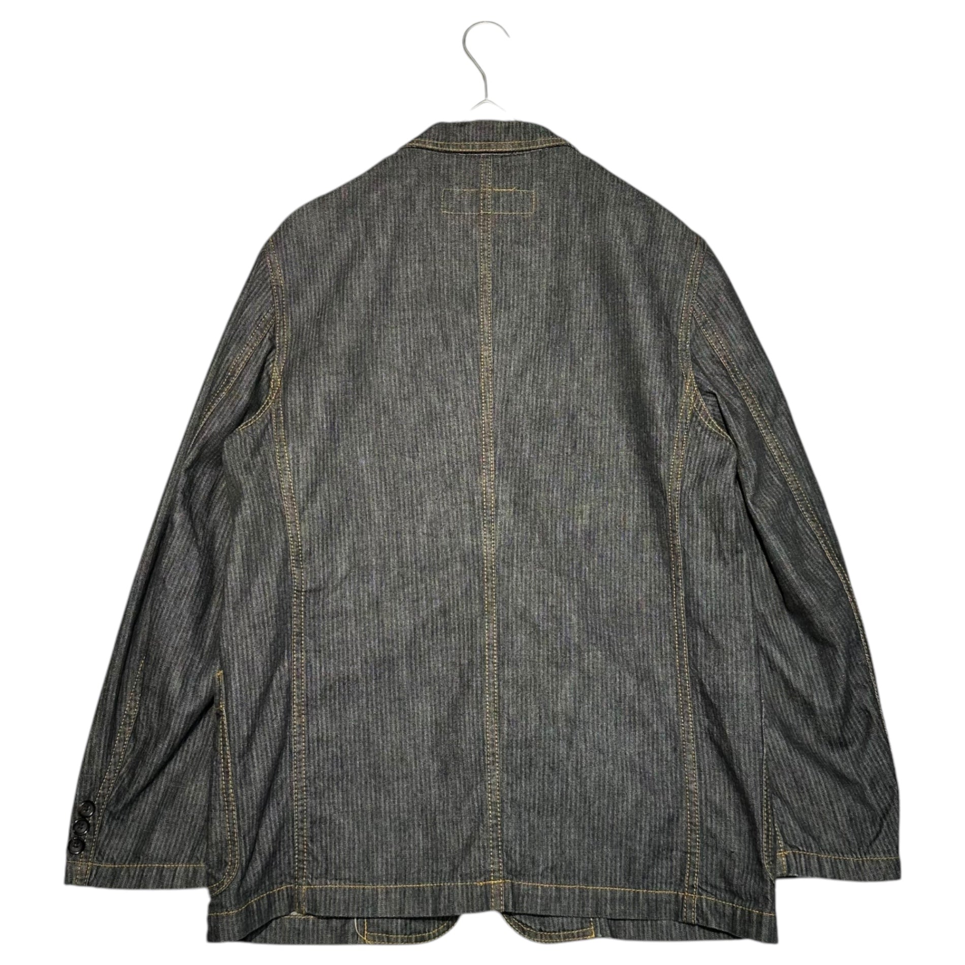 COMME des GARCONS HOMME(コムデギャルソンオム) 04SS Herringbone cotton twill 3B jacket ヘリンボーン コットン ツイル 3B ジャケット HM-J035 S インディゴ デニム ヒッコリー テーラード