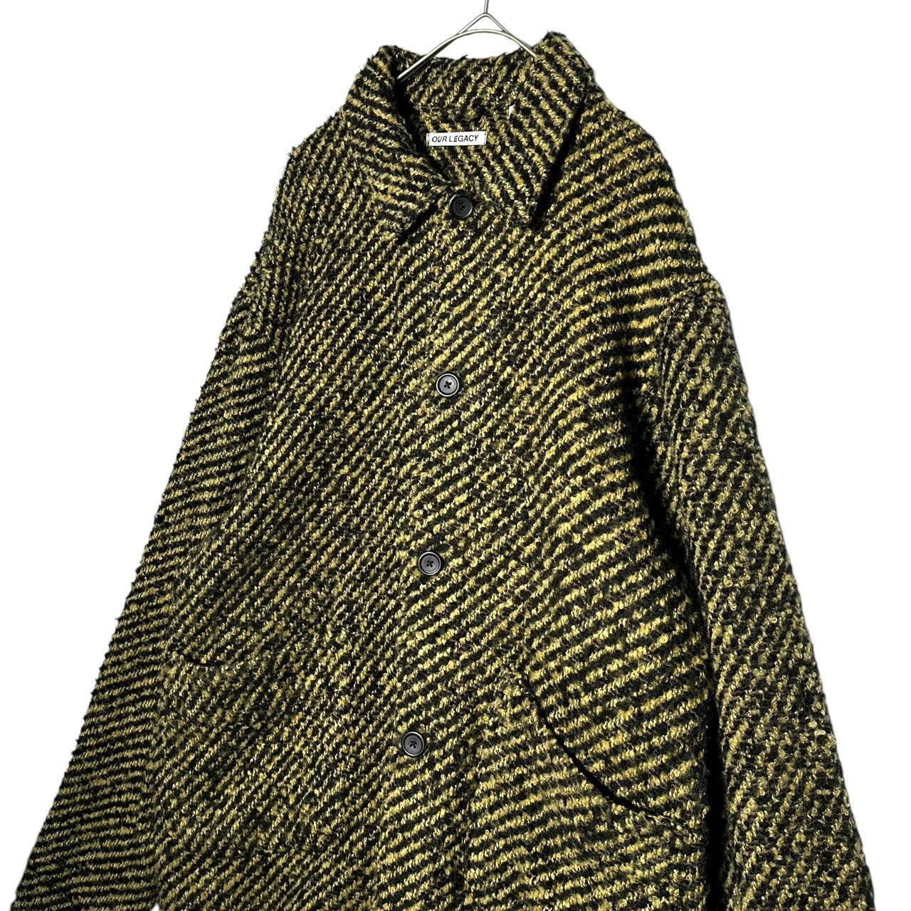 OUR LEGACY(アワーレガシー) 21AW ARCHIVE BOX JACKET アーカイブ ボックス ジャケット M4211ABB 46 イエロー×ブラック ウール ツイード