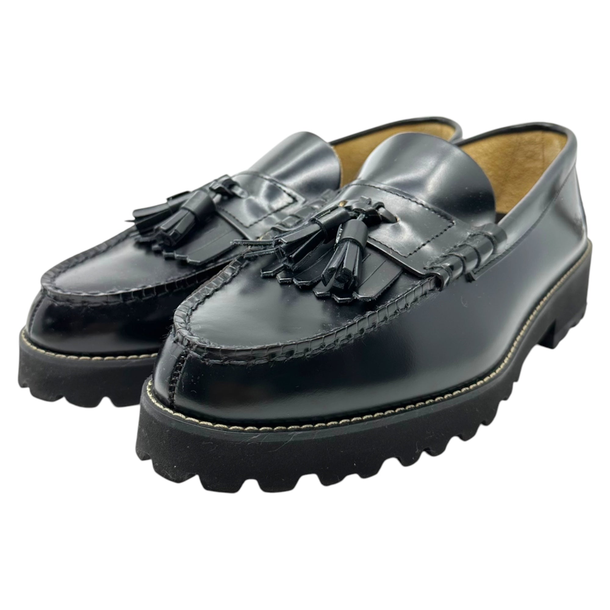 The Kenford Fineshoes(ケンフォードファインシューズ) TANK SOLE QUILT TASSEL LOAFERS タンク ソール キルト タッセル ローファー 26cm ブラック レザー シューズ