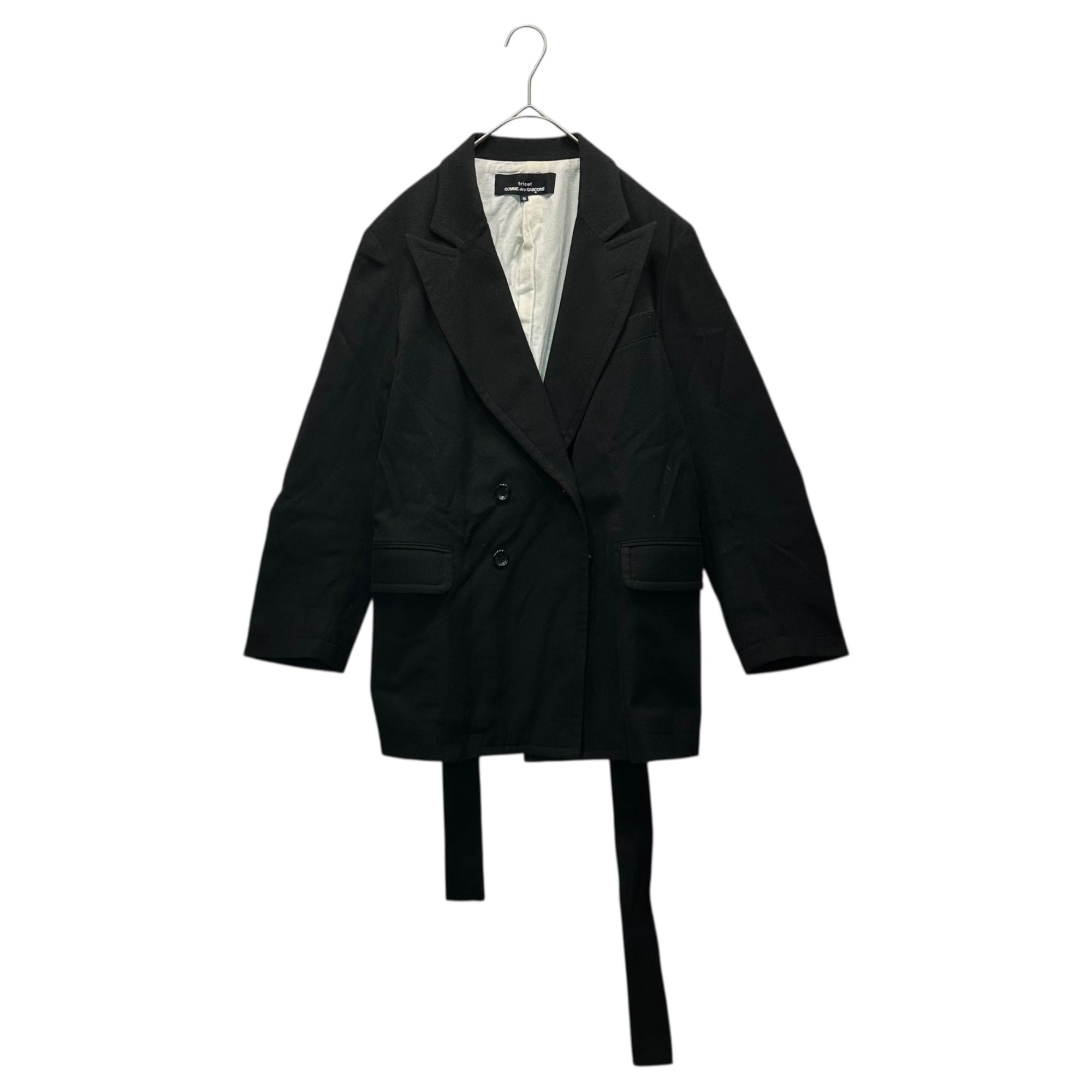tricot COMME des GARCONS(トリココムデギャルソン) 21AW Belted Peaked Lapel Jacket ベルテッド ピークド ラペル ジャケット TH-J011 S ブラック AD2021
