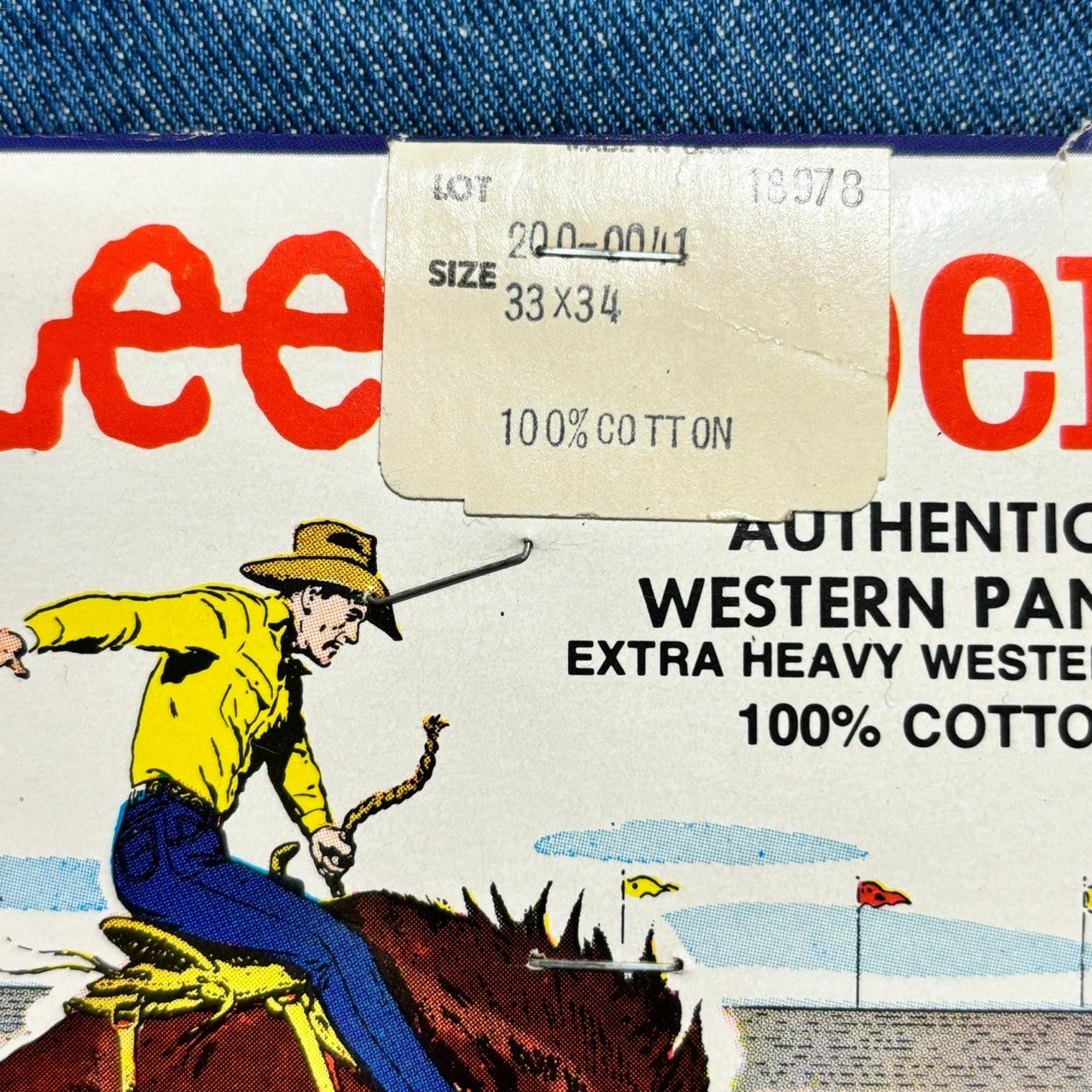 LEE(リー) 70's 200 RIDERS dead stock stonewashed vintage denim pants デッドストック ストーン ウォッシュ ヴィンテージ デニム パンツ 200-0041 33×34 ライトインディゴ フラッシャー付 USA製 42TARON FULL CUT サイド黒タグ