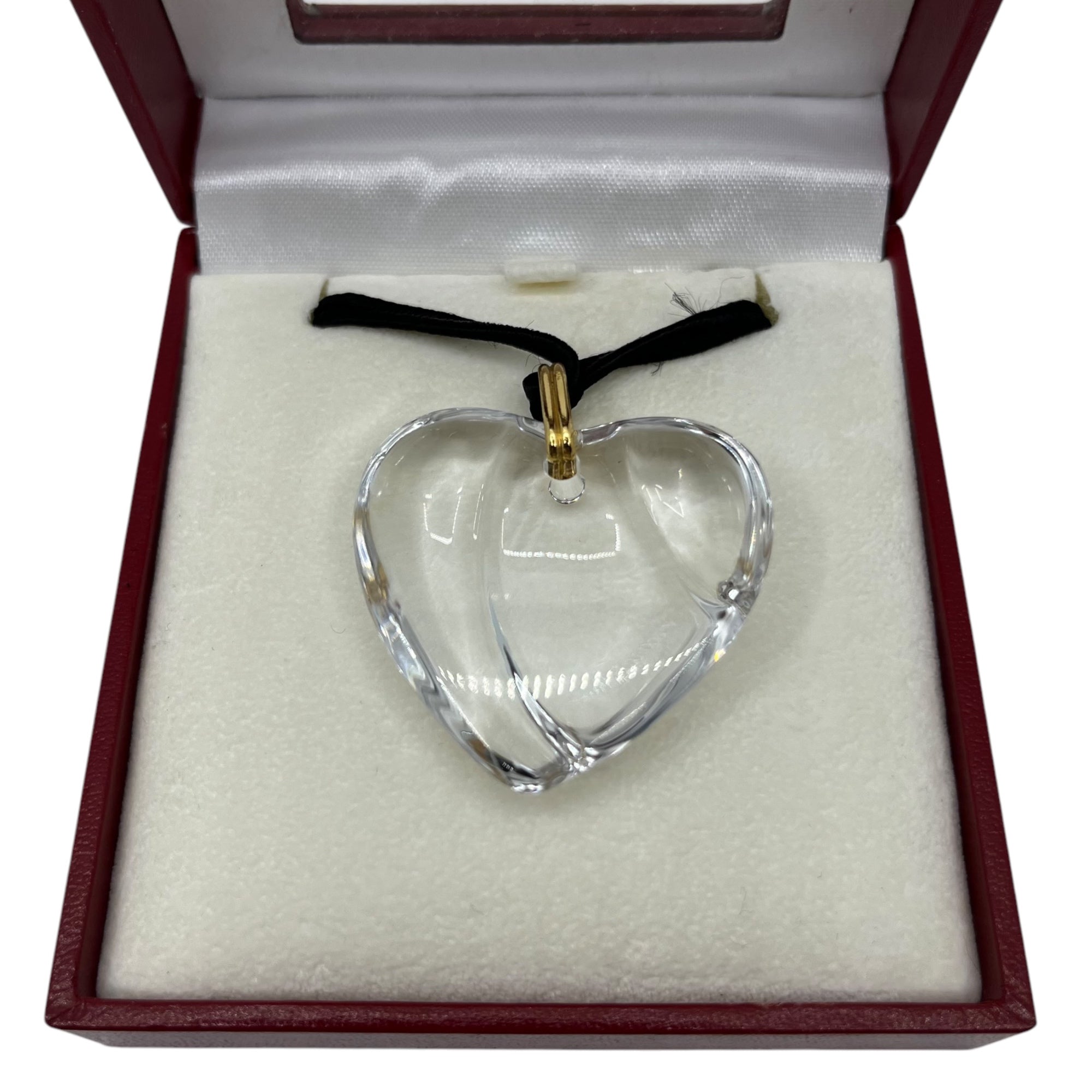 Baccarat(バカラ) Heart motif pendant glass necklace ハートモチーフ ペンダント グラス ネックレス クリア 箱付