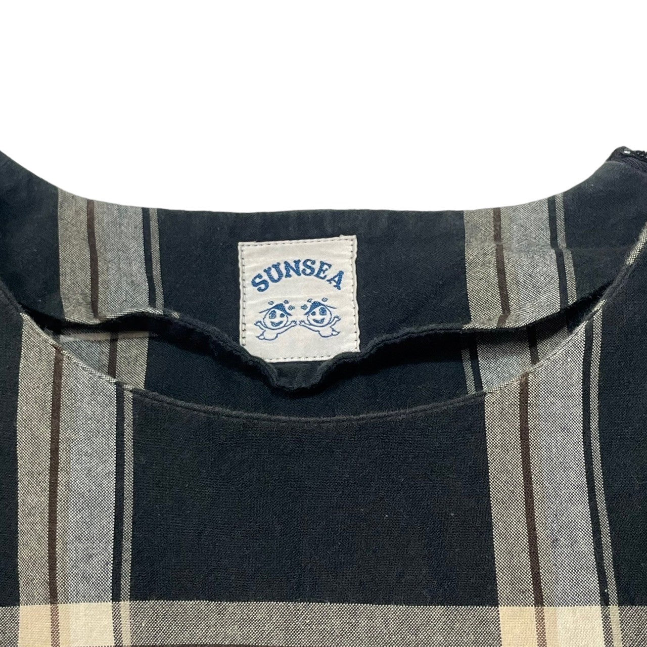 SUNSEA(サンシー) 17SS pullover check shirt プルオーバー チェック シャツ 17S23 SIZE 3(L) ブラック×グレー