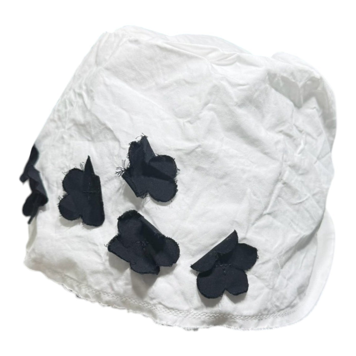 SCHA(シャ) Floral-Corsage Cotton Hat 花 コサージュ コットン ハット ART#1908 FREE ホワイト×ブラック ドーバーストリートマーケット取扱