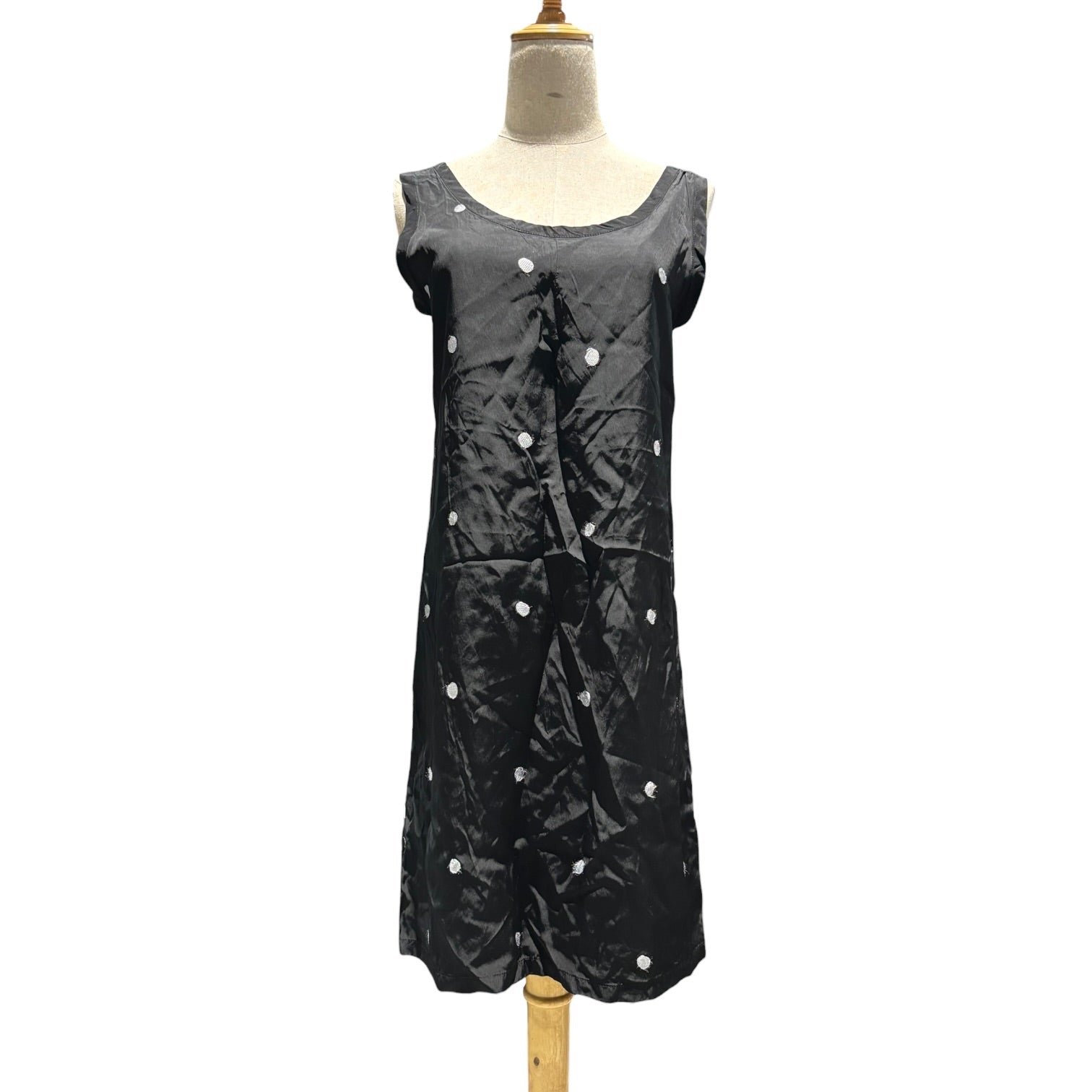 Y's(ワイズ) Sleeveless Polka Dot Mini Dress ノースリーブ ドット ミニ ワンピース YQ-D15-204 FREE ブラック×グレー