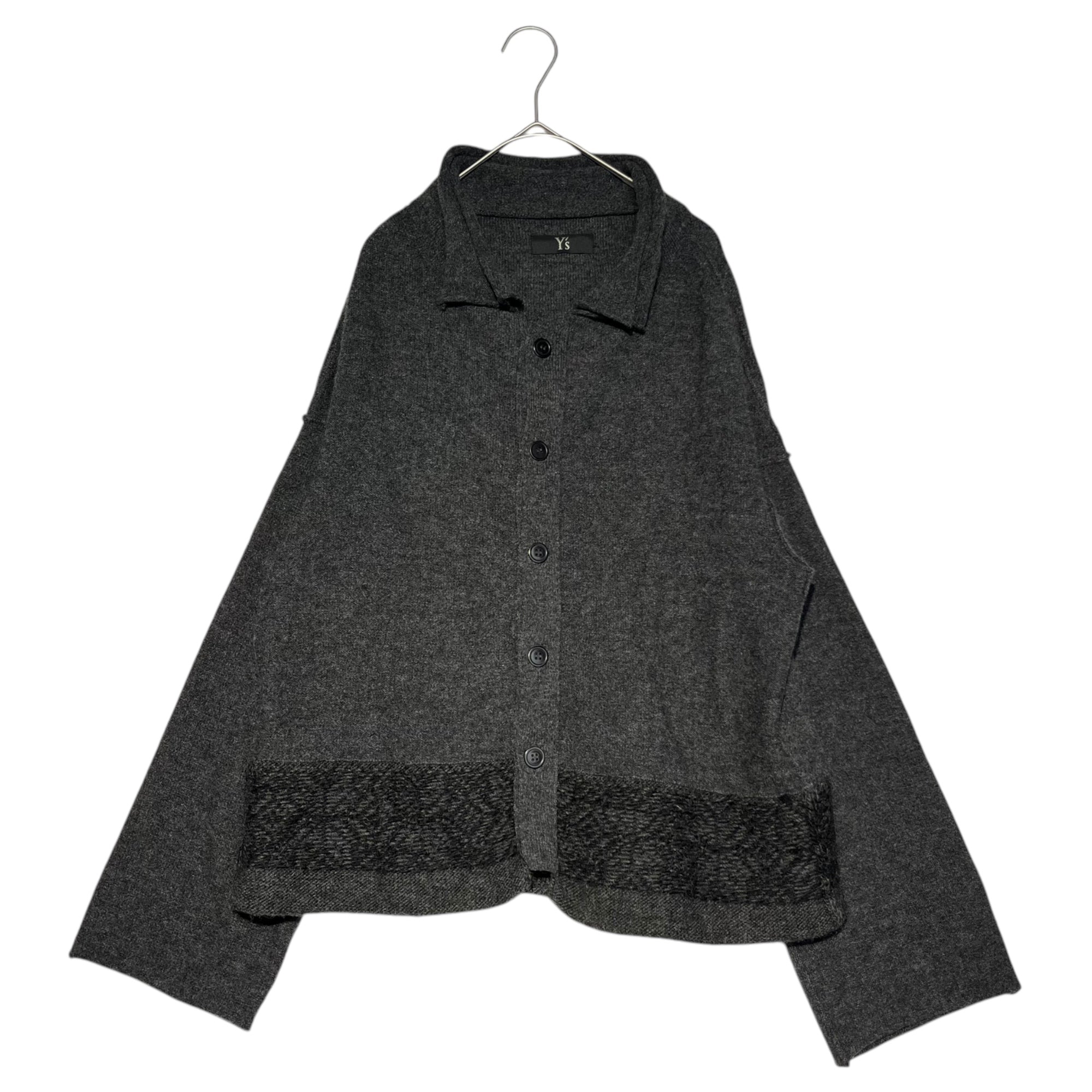 Y's(ワイズ) DOUBLE COLOR KNIT WOOL CARDIGAN ダブル カラー ウール ニット カーディガン YV-K36-975 2 グレー