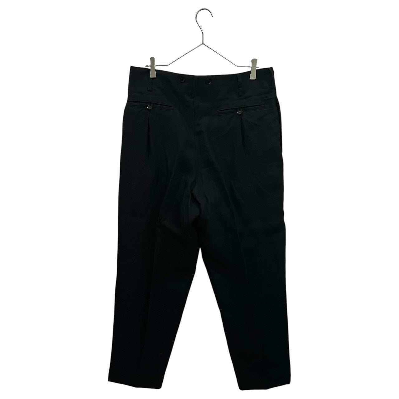 YOHJI YAMAMOTO POUR HOMME(ヨウジヤマモトプールオム) 2014SS Shoulder-Strap Design Linen Wide-Leg Pants Set ショルダー デザイン リネン ワイドパンツ セットアップ JKT:HG-J97-303 BOTTOMS:HG-P96-303 3(L程度) ブラック