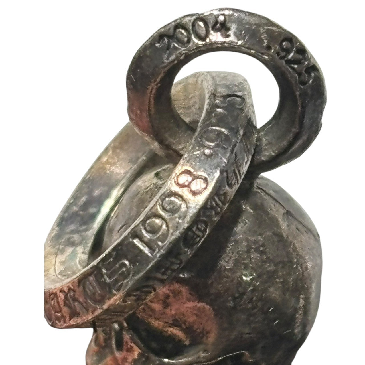 CHROME HEARTS(クロムハーツ) FOTI BUFORD & LEATHER BRAID フォティ ビュフォード スカル ペンダント & レザー ブレード 革紐 シルバー×ブラック コラボ