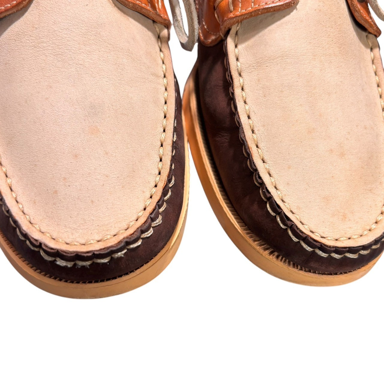 Paraboot×SOPHNET.(パラブーツ×ソフネット) BARTH moccasin deck shoes バース モカシン デッキ シューズ 表記消(28cm程度) ブラウン×アイボリー コラボ 別注