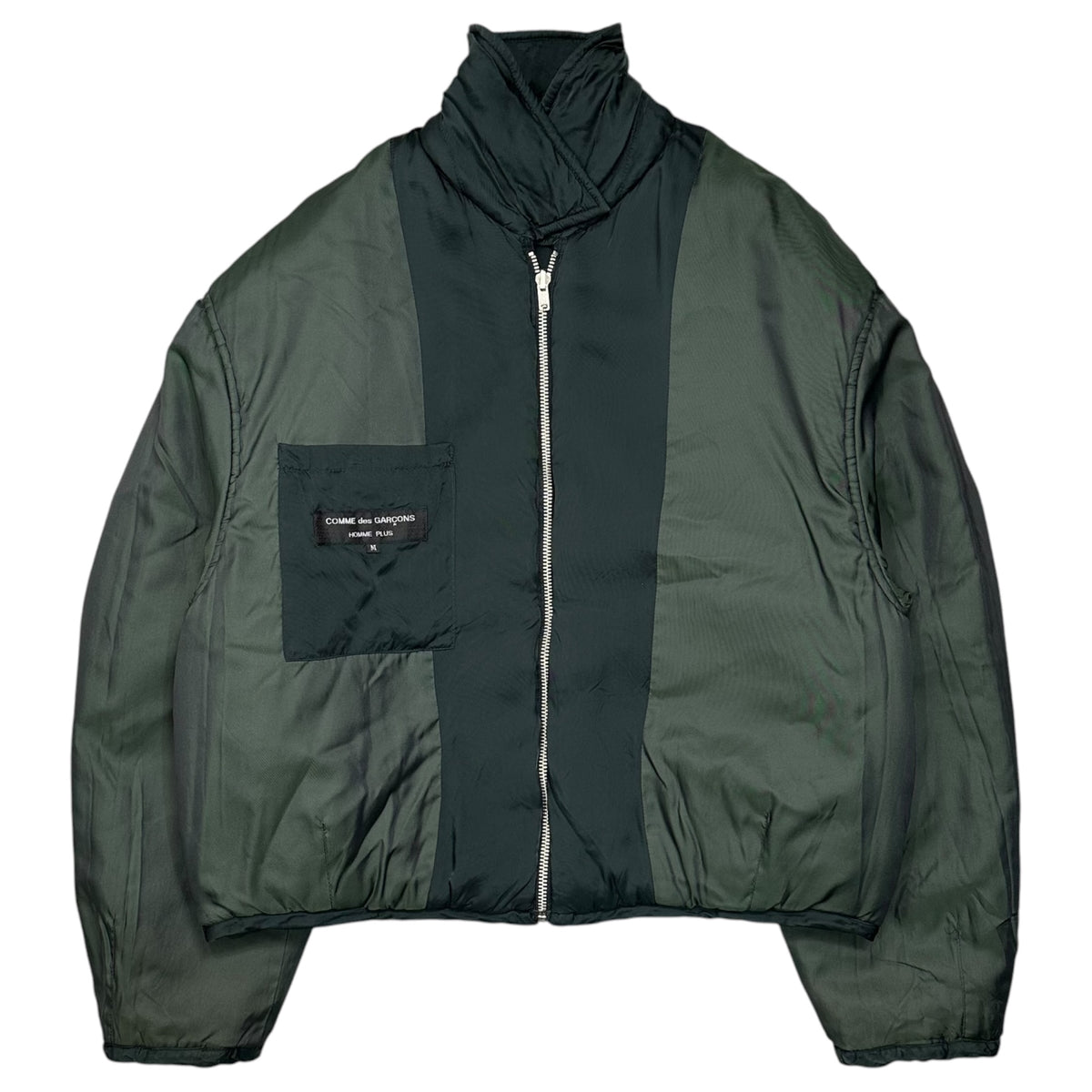 COMME des GARCONS HOMME PLUS(コムデギャルソンオムプリュス) 1990AW Reversible Padded Bomber Jacket リバーシブル 中綿 ボンバー ジャケット PJ-050710 M ダークグリーン AD1990 90s アーカイブ リバーシブル着用可能 大人の不良期