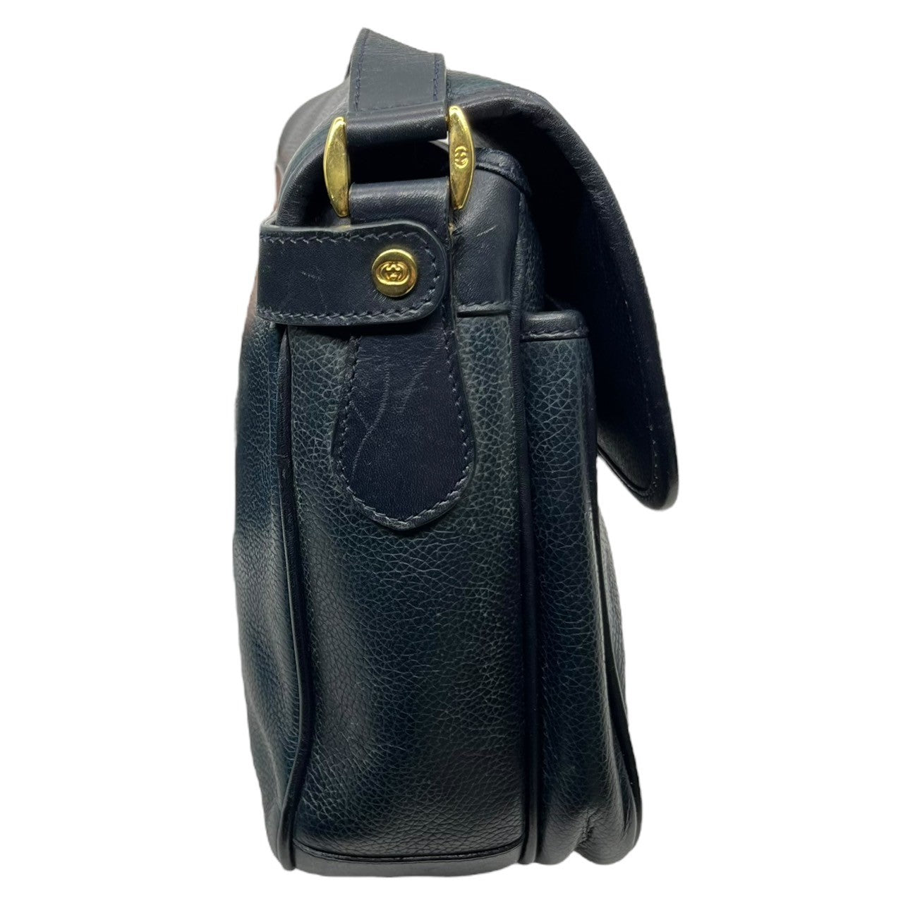 GUCCI(グッチ) Vintage GG Logo Leather Shoulder Bag ヴィンテージ GG ロゴ レザー ショルダー バッグ 001・14・0925 ネイビー OLD