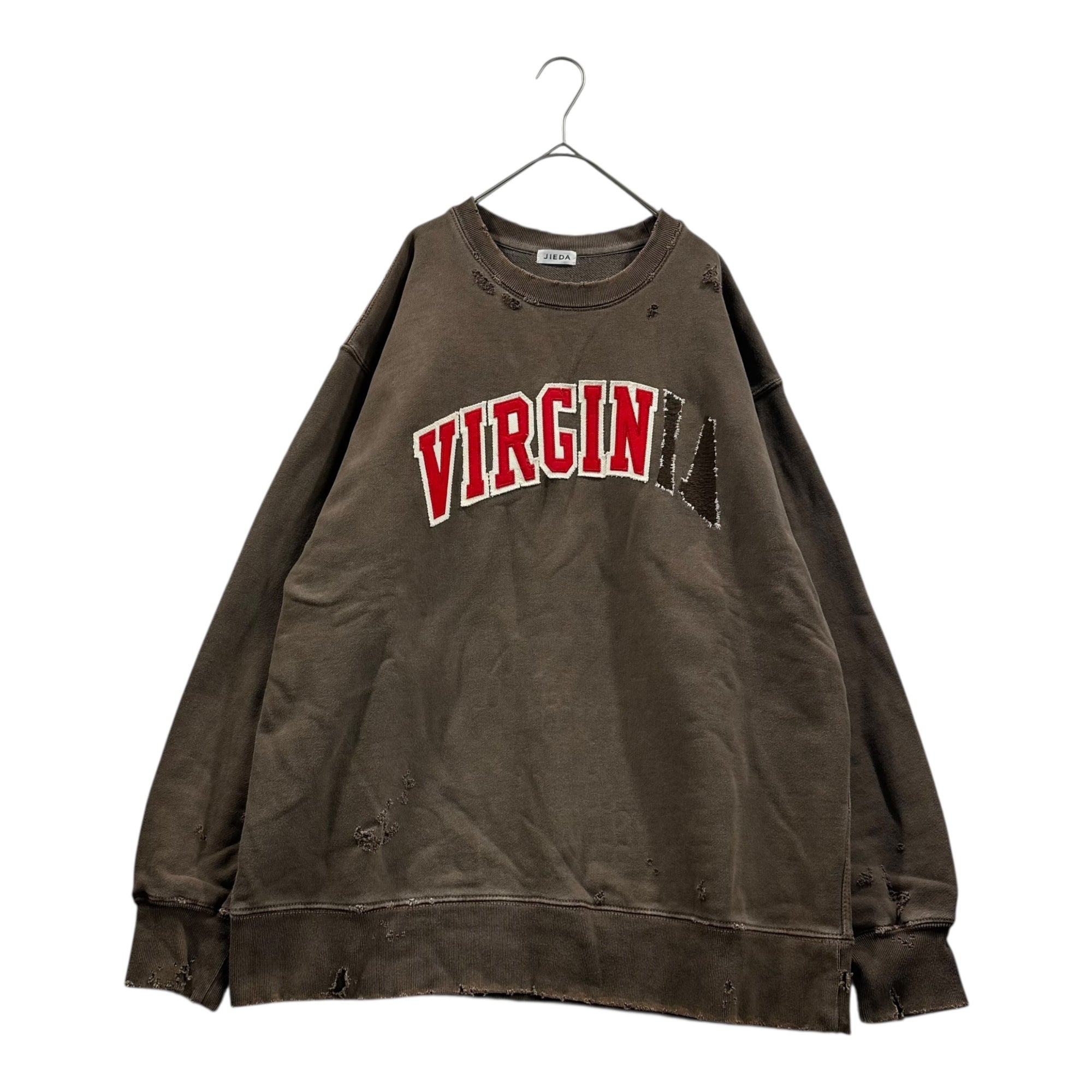 Jieda(ジエダ) 25AW VIRGINIA DAMAGE SWEAT ヴァージニア ダメージ スウェット Jie-25W-CT12 2(M程度) ブラウン