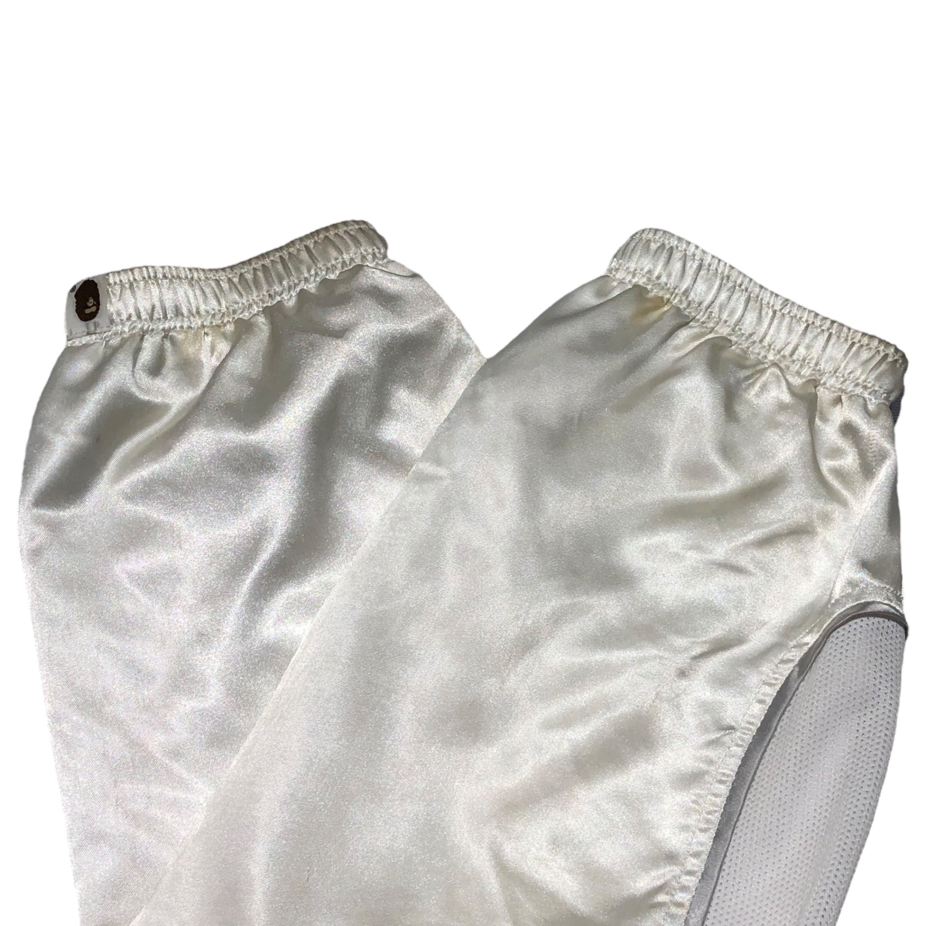 A BATHING APE(アベイシングエイプ) 00's logo nylon hoodie ロゴ ナイロン パーカー M ホワイト Y2K 初期 フード着脱可能