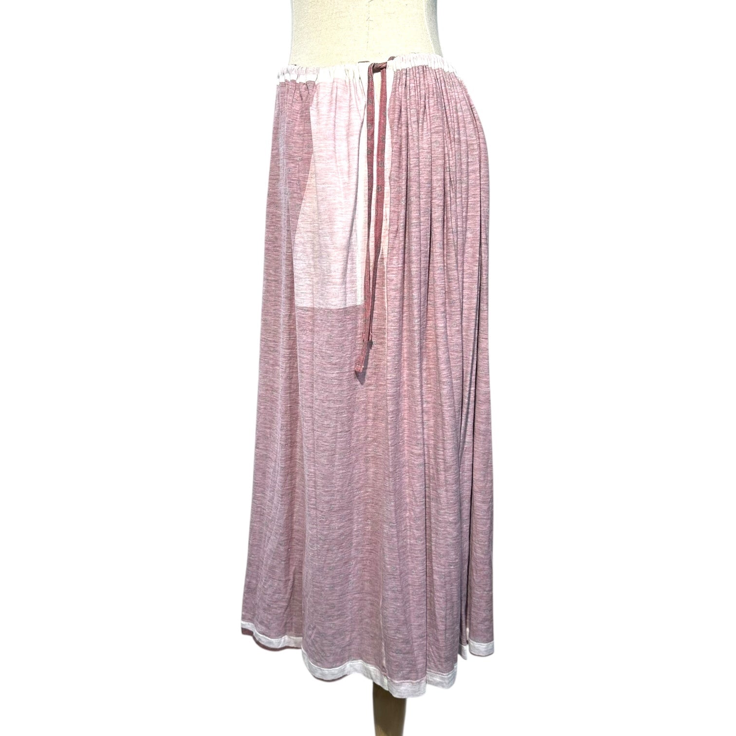 Y's(ワイズ) Inside-Out Gathered Skirt with Small Pattern インサイドアウト 小紋柄 ギャザー スカート YX-T57-972 3 レッド