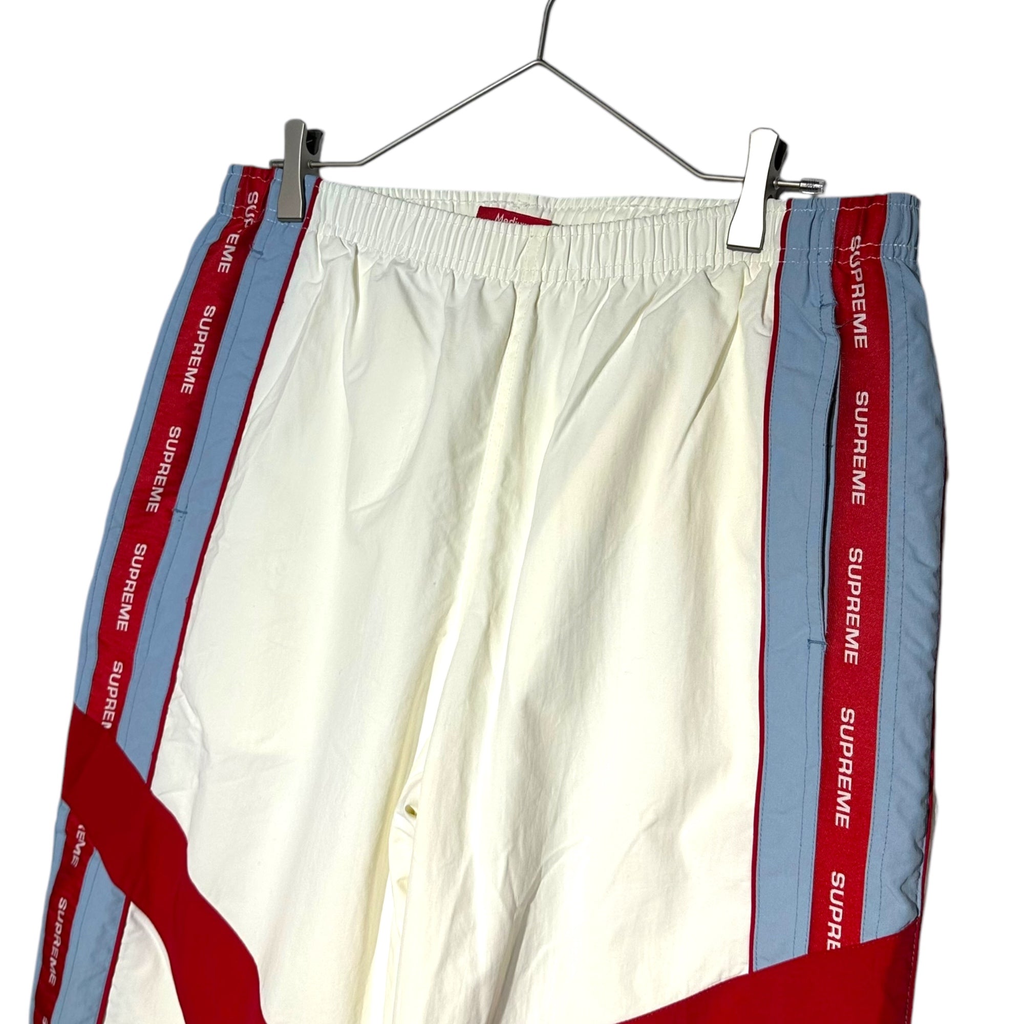 SUPREME(シュプリーム) 21SS Cross Paneled Track Pant クロスパネル トラック パンツ M ホワイト×レッド×スカイブルー ナイロン
