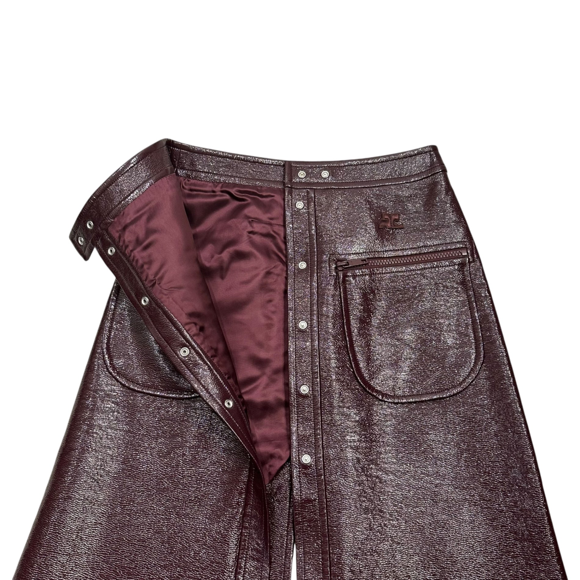 courreges(クレージュ) Vinyl Midi Skirt ビニール ミディ スカート 8624-343-0103 34 ボルドー