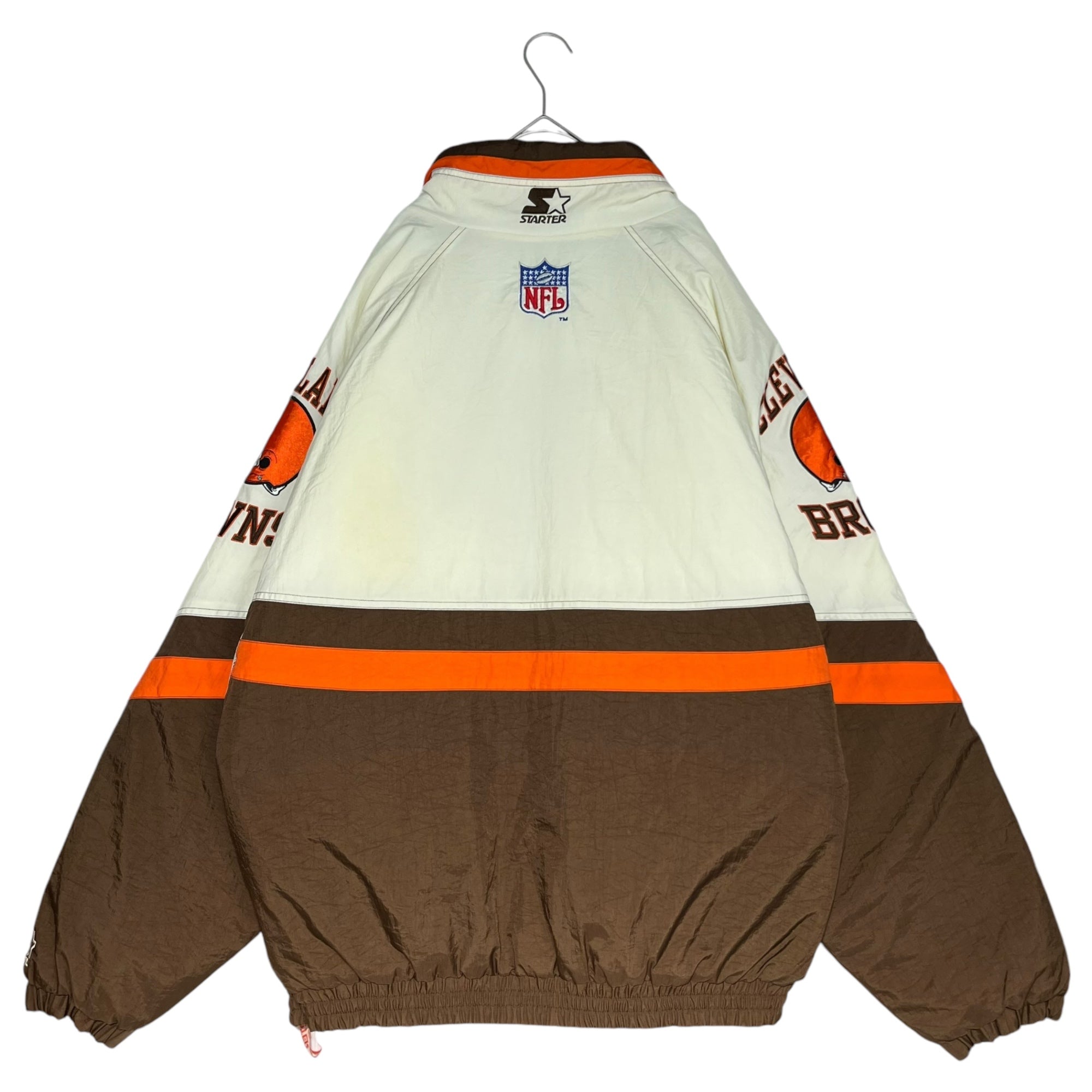 PRO LINE STARTER(プロライン スターター) 90's NFL BROWNS 中綿ジャケット 90年代 XL ホワイト×ブラウン