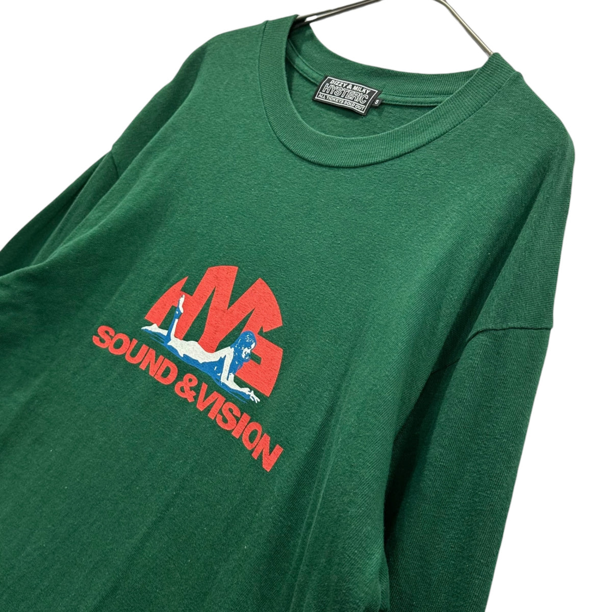 HYSTERIC GLAMOUR(ヒステリックグラマー) HYSTERIC GIRL PRINT L/S TEE ガール プリント 長袖 Tシャツ 0223CL04 S グリーン