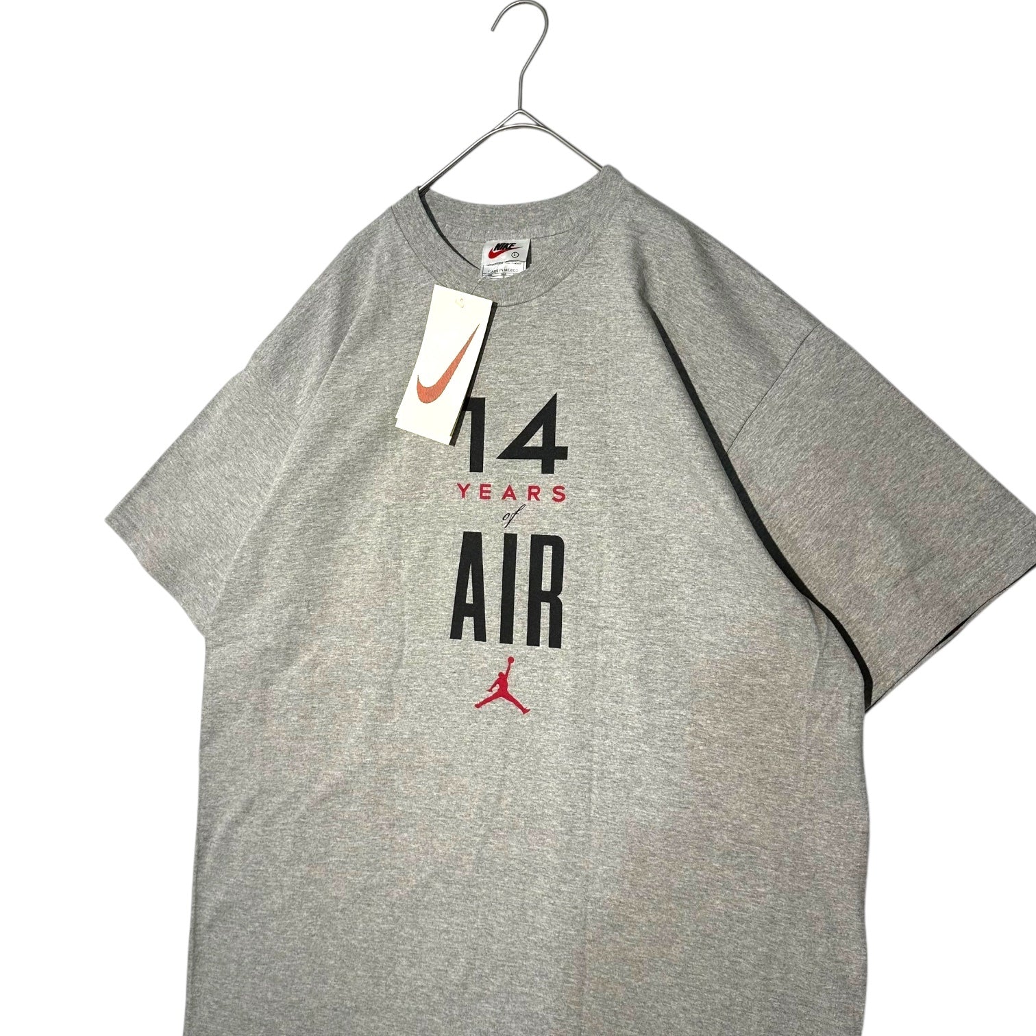 NIKE(ナイキ) 90's 14 YEAR AIR JORDAN Tee 歴代 エアジョーダン Tシャツ 133408-050 L グレー 90年代 ヴィンテージ デッドストック