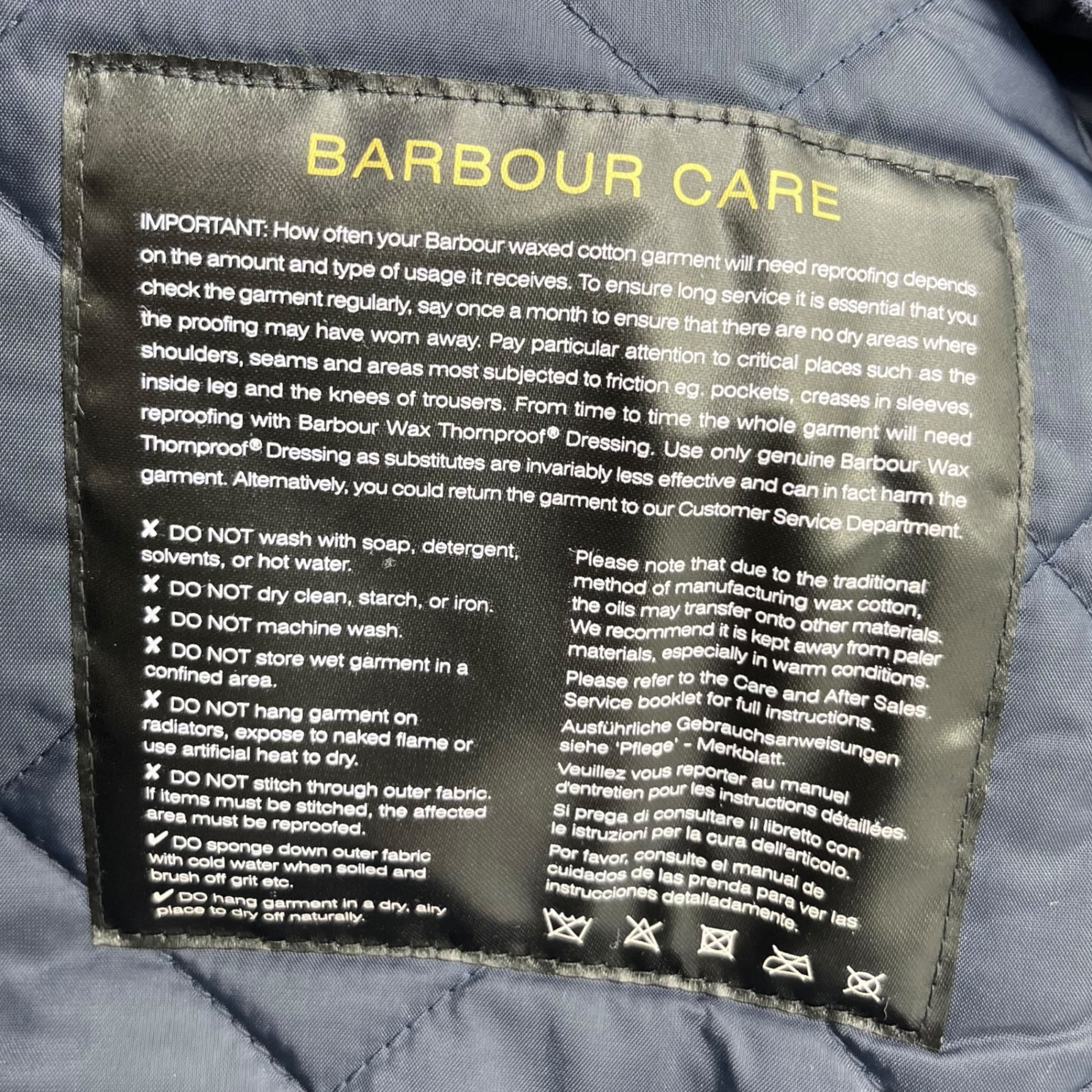 Barbour(バブアー) 18AW STRATHYRE WAX JACKET ストラサー ワックス ジャケット 中綿 1802341 S ネイビー オイルド