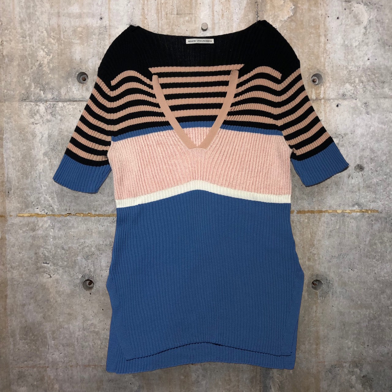 AKANE UTSUNOMIYA(アカネウツノミヤ) リブカットソー SAI-FK31-1006 FREE ブルー