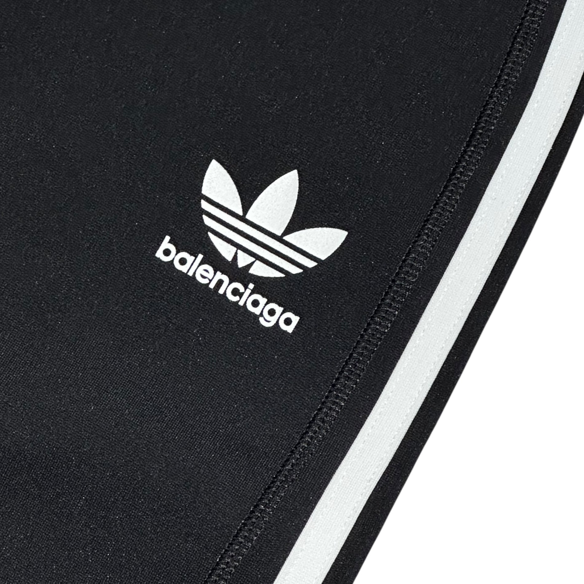 BALENCIAGA×adidas(バレンシアガ×アディダス) "Athletic" Jersey アスレチック ジャージー 712285 34 ブラック×ホワイト 3ストライプ ロゴ レギンス コラボ