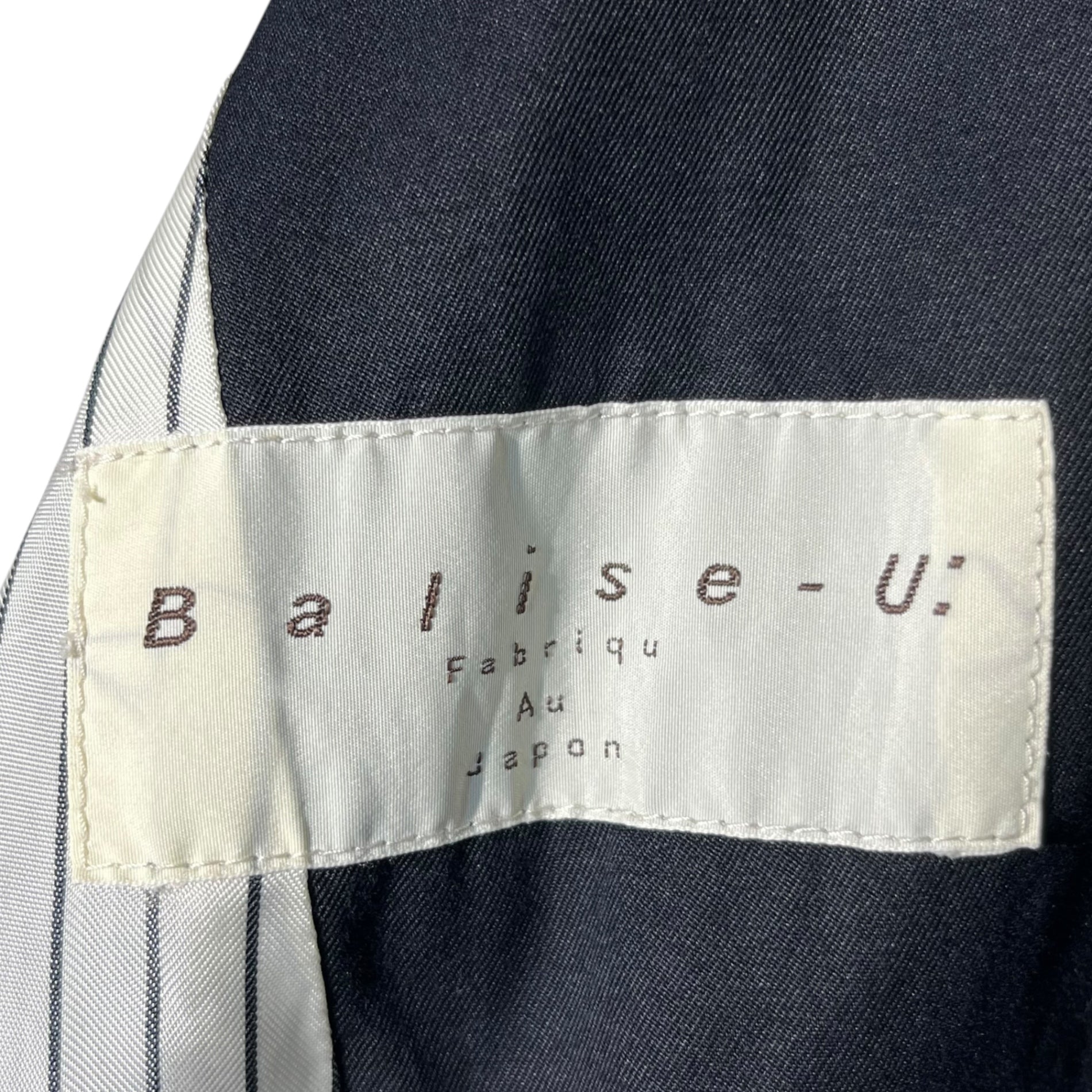 Balise-U(バリーズユー) VINTAGE leather collar trench coat ヴィンテージ レザー カラー トレンチコート ブラック JAPAN VINTAGE