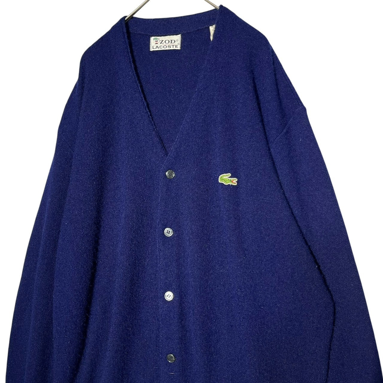 LACOSTE(ラコステ) 80's IZOD vintage knit cardigan ヴィンテージ ニット カーディガン XL ブルー 80年代~