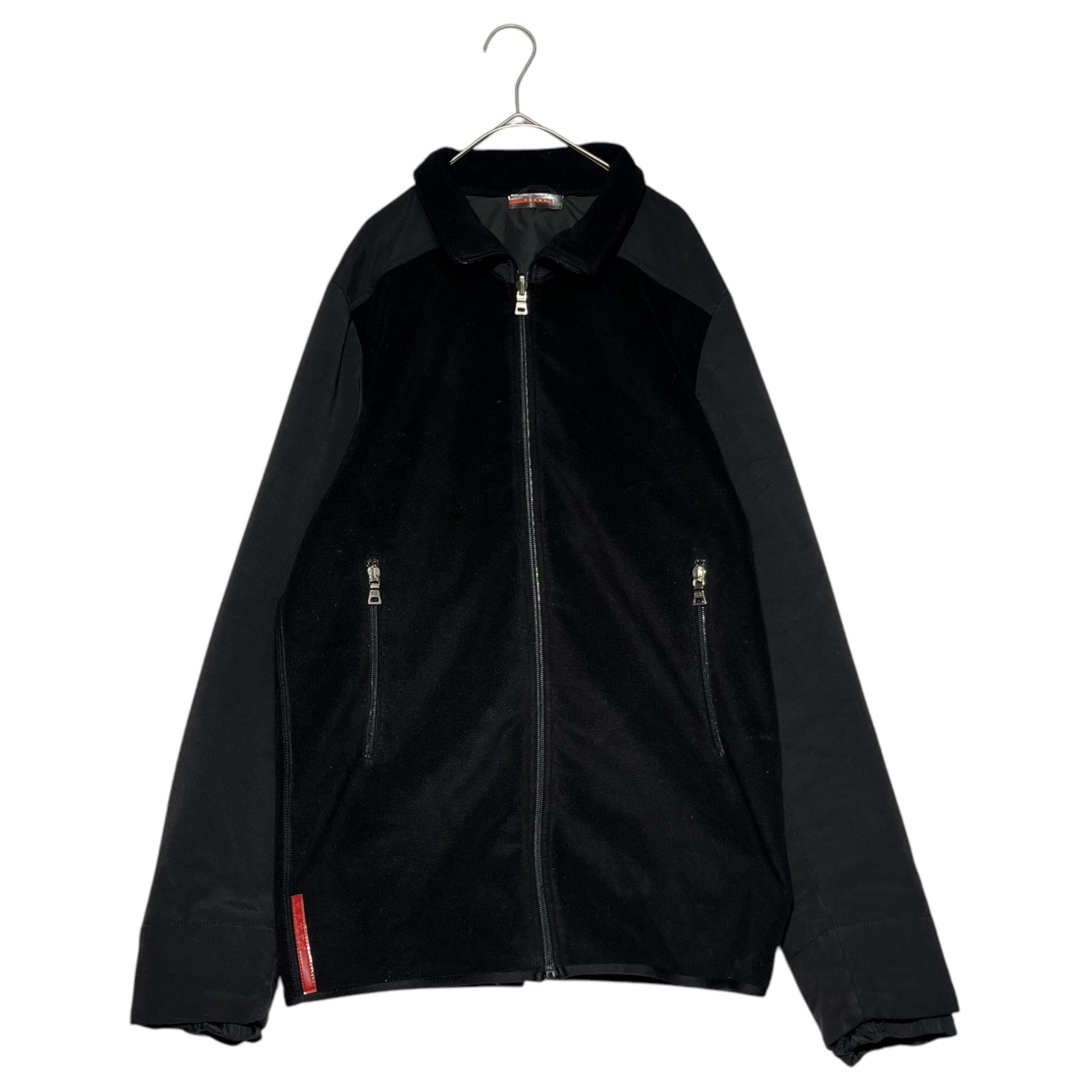 PRADA SPORT(プラダスポーツ) 00's Different fabric switching Fleece jacket 異素材 切替 フリース ジャケット 48(L程度) ブラック Y2K テック ナイロン