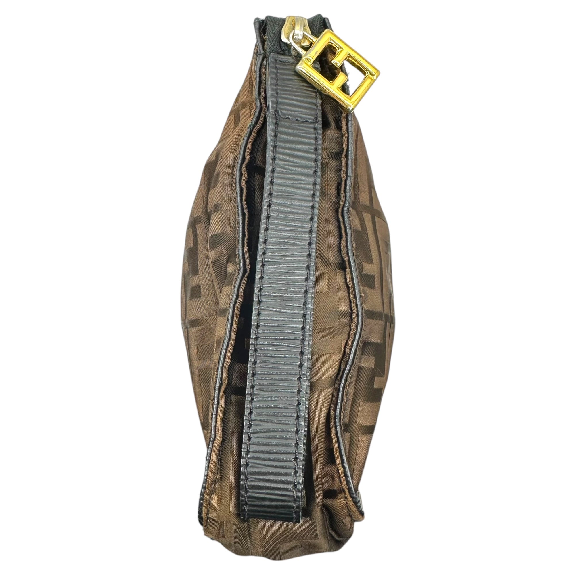 FENDI(フェンディ) Vintage zucca pattern nylon pouch ヴィンテージ ズッカ柄 ナイロン ポーチ ブラウン セカンド バッグ 総柄 OLD オールド