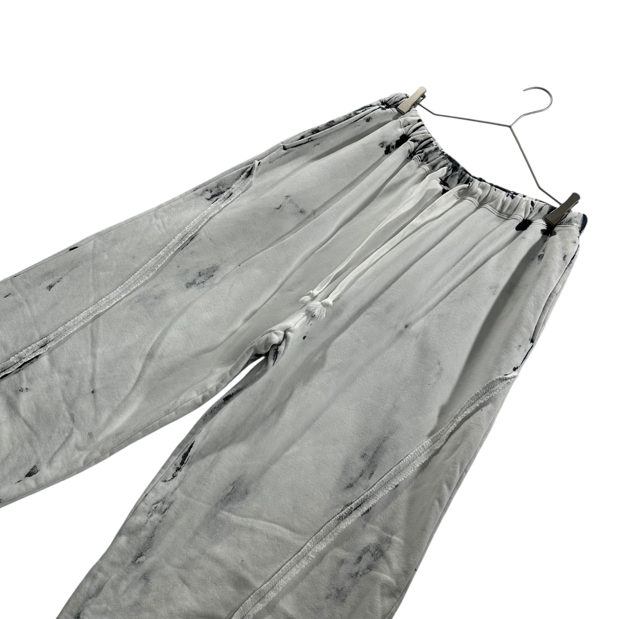 DISCOVERED(ディスカバード) 25AW BLEACH SWEAT PANTS ブリーチ 加工 スウェット パンツ DC-AW25-CU-15 1(S程度) ホワイト×ブラック 参考定価44,000円(税込)