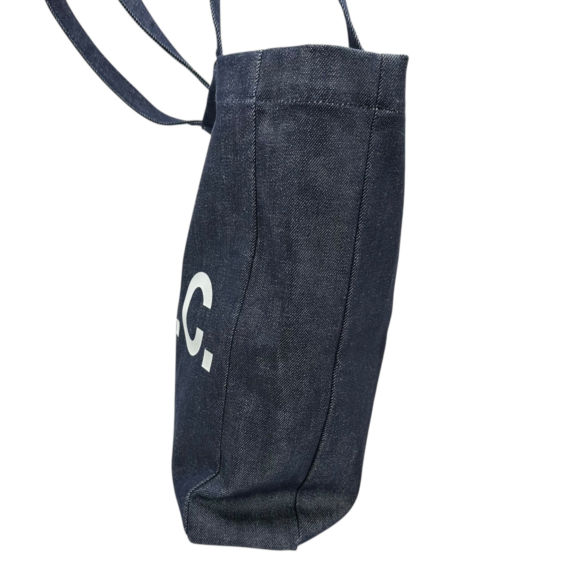 A.P.C.(アーペーセー) Inverted A logo denim tote bag 逆さ A ロゴ デニム トート バッグ インディゴ×ホワイト