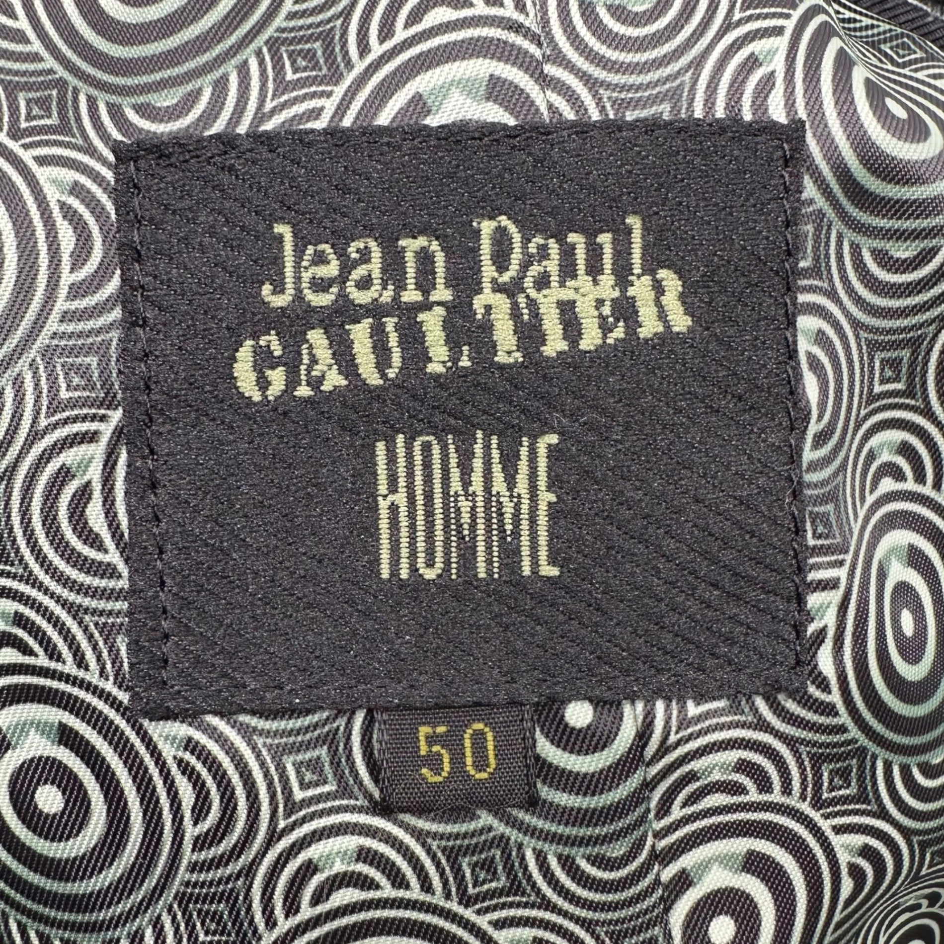 Jean Paul GAULTIER HOMME(ジャンポールゴルチエオム) Flower jacquard double-breasted tailored jacket フラワー ジャガード ダブル テーラード ジャケット JK.JG.LA1018 50(L程度) ブラック×グリーン アーカイブ