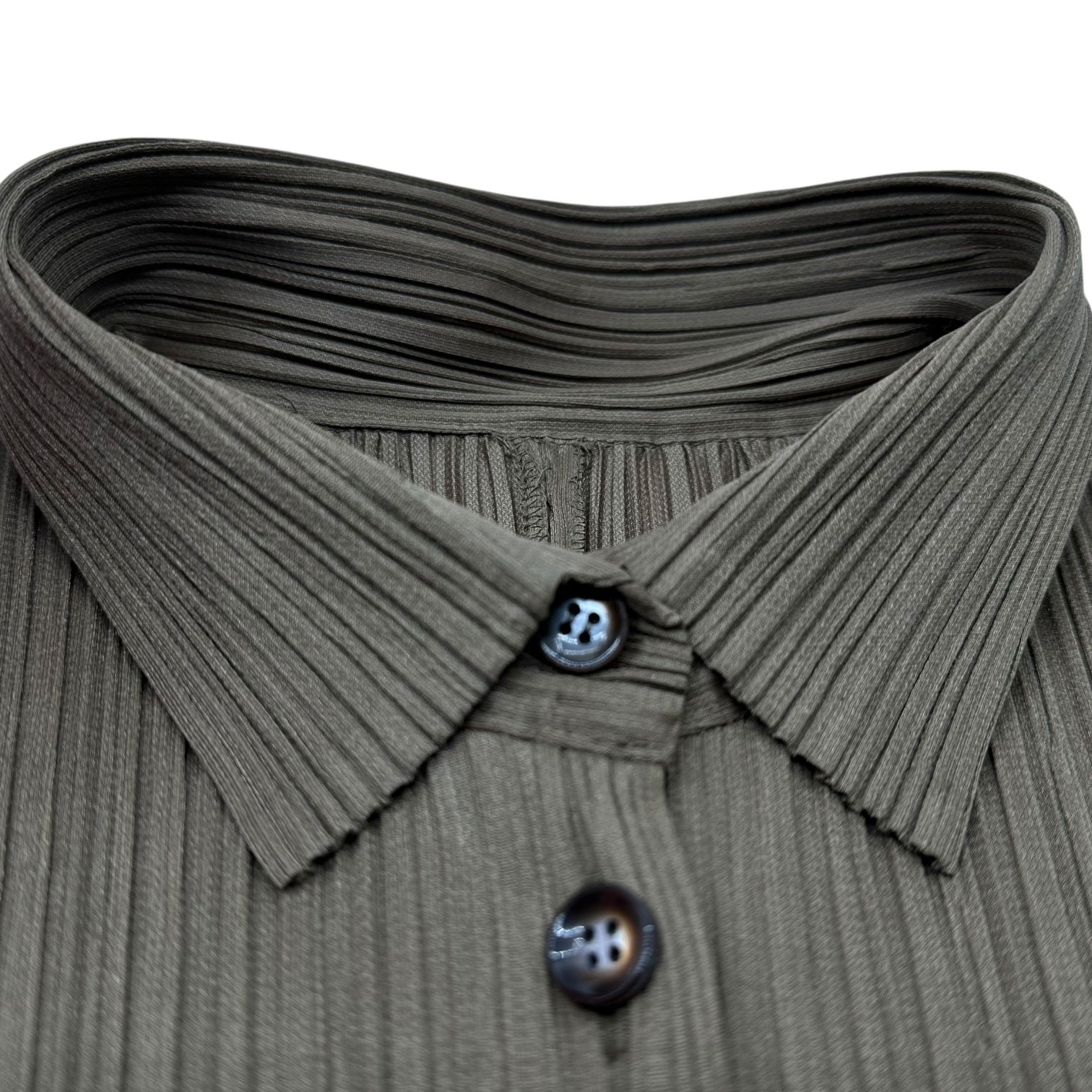 PLEATS PLEASE(プリーツプリーズ) Pleated L/S Shirt Blouse プリーツ 長袖 シャツ ブラウス PP93-JK055 3(L程度) カーキ