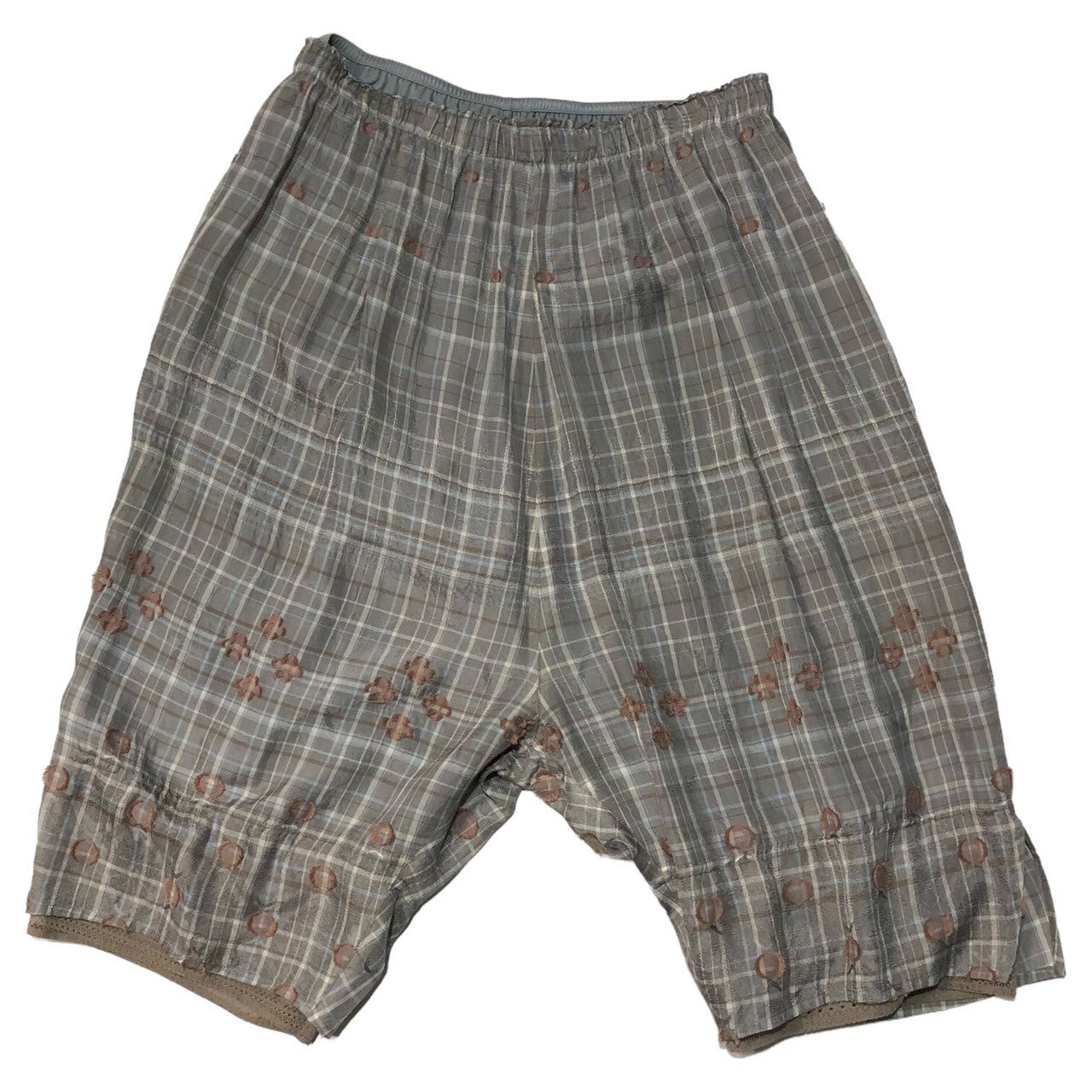 Haat ISSEY MIYAKE(ハートイッセイミヤケ) 00's old plaid long skirt オールド チェック柄 ハーフ パンツ HA41FF515 M グレー×ライトブルー×ブラウン