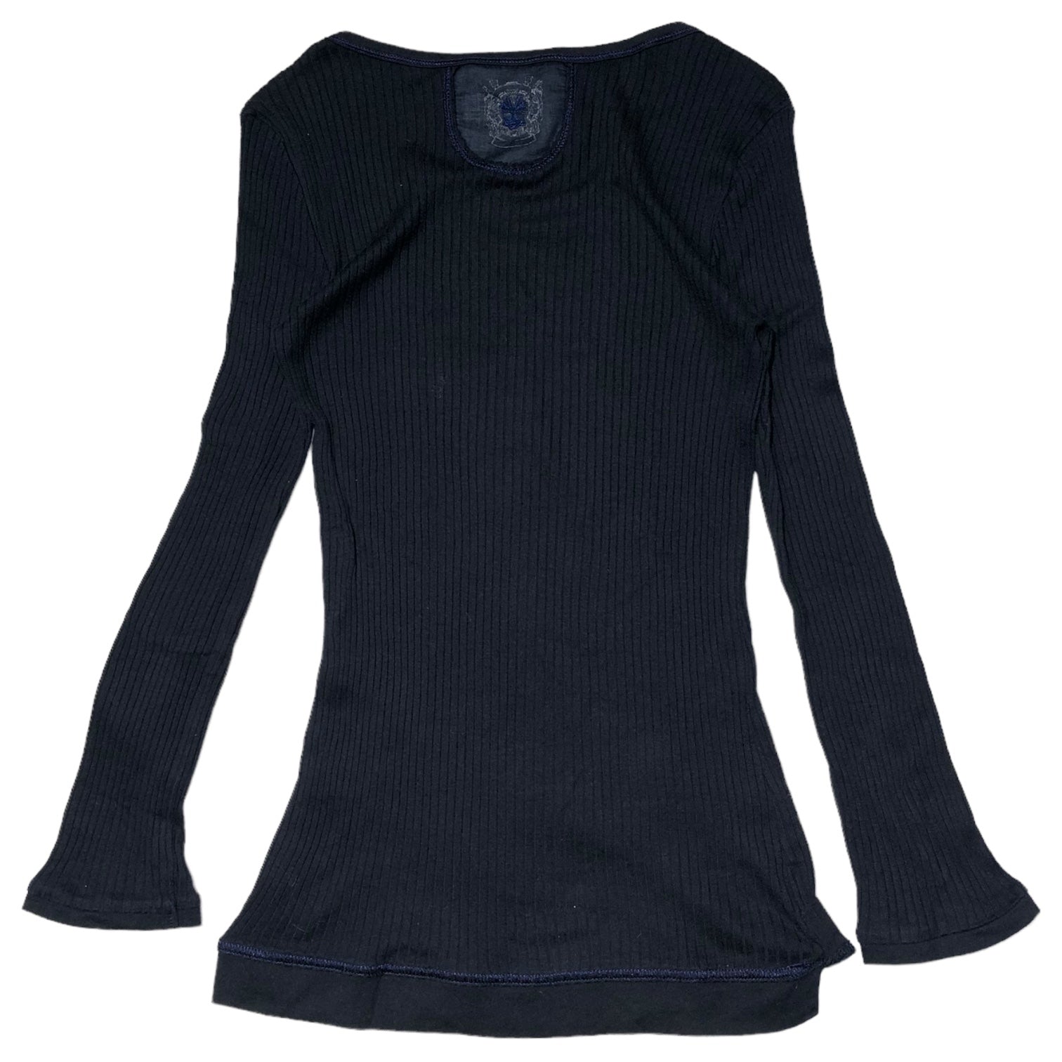 MARITHE FRANCOIS GIRBAUD(マリテフランソワジルボー) 00's logo rib cut and sew ロゴ リブ カットソー F5-6072 M ネイビー Y2K