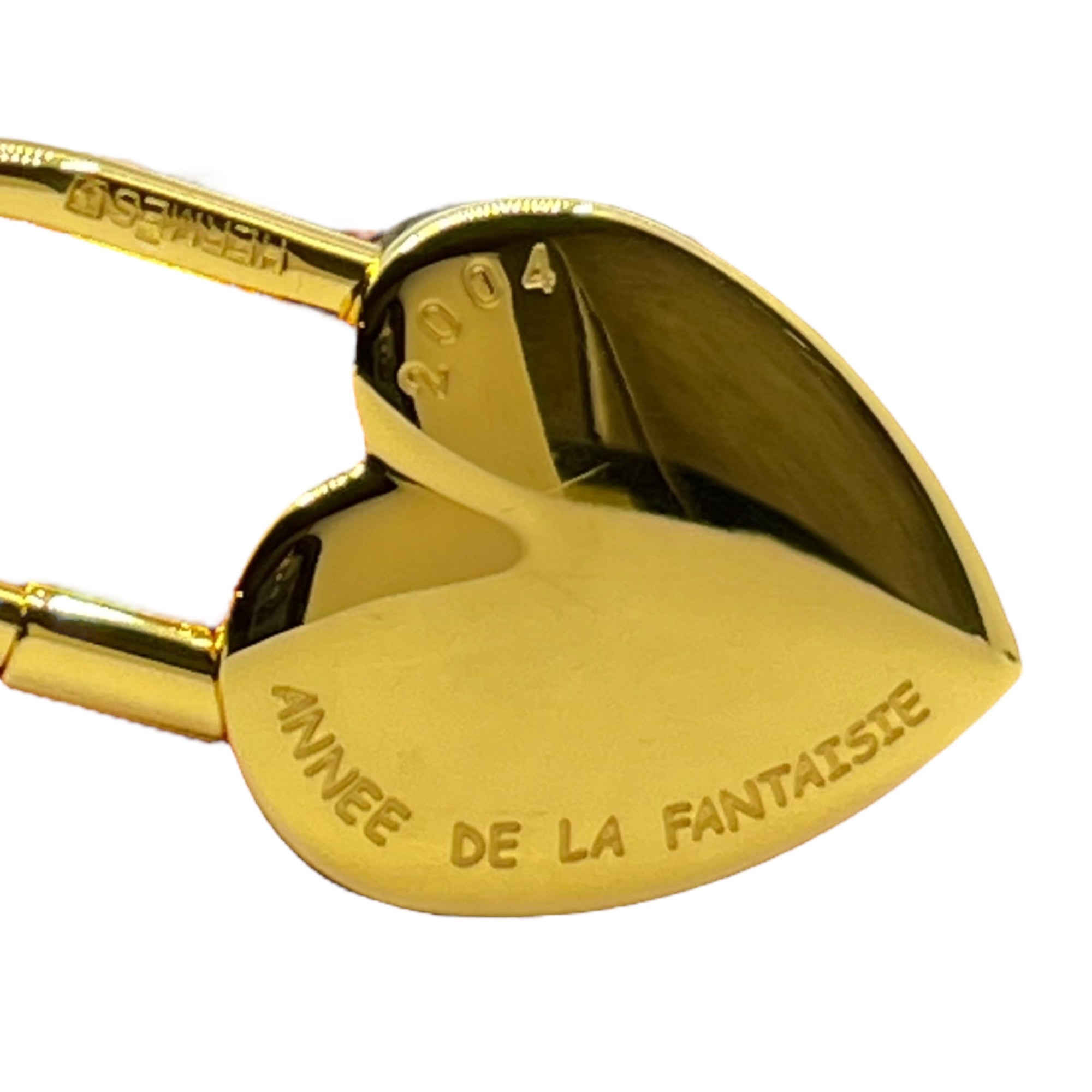 HERMES(エルメス) 2004年限定 Heart cadena charm ハート 鍵 カデナ チャーム 年間テーマ 「La Fantasie」 ゴールド 箱付 ペンダントトップにも