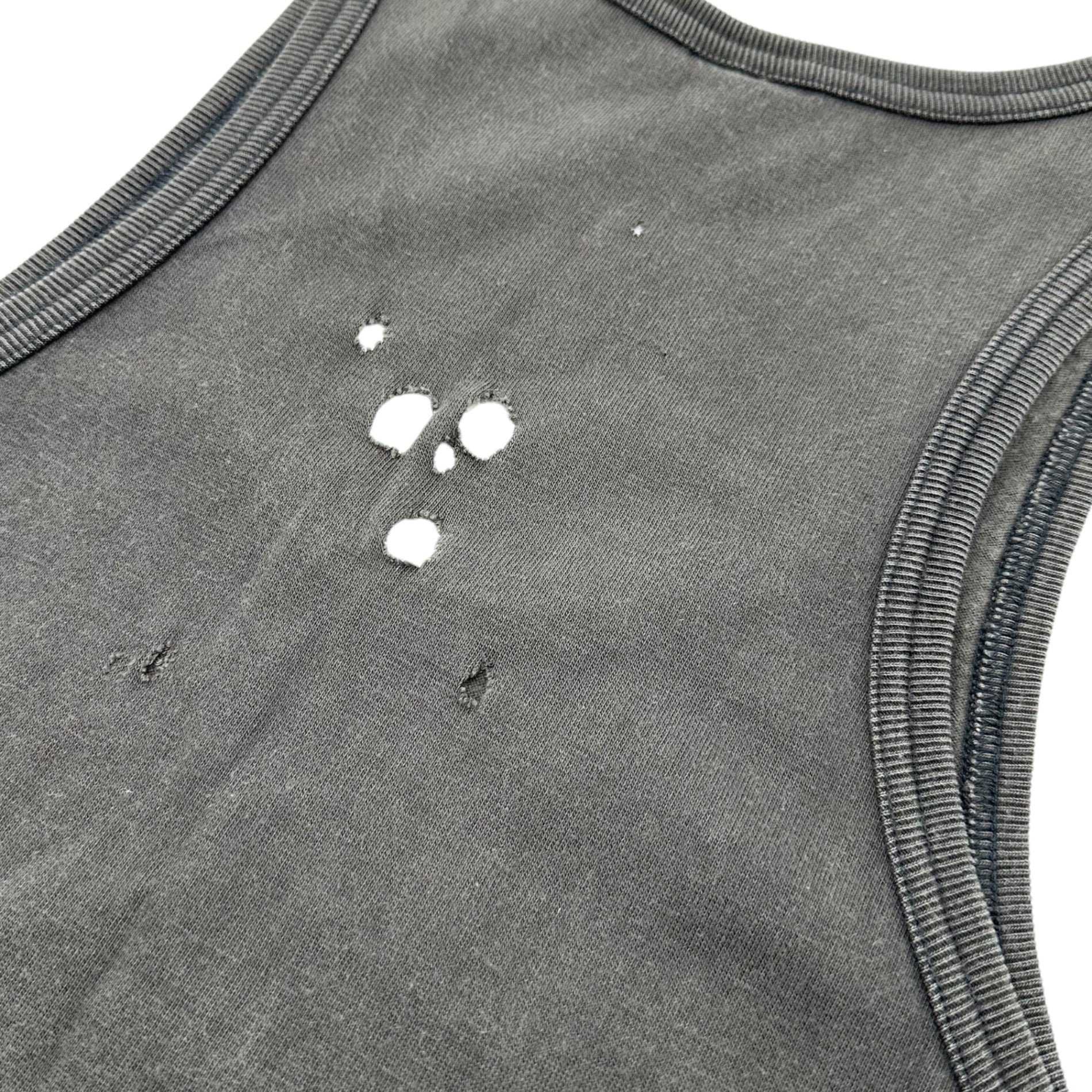 NUMBER (N)INE(ナンバーナイン) 01ss perforated skull tank top 穴あき ドクロ スカル タンクトップ 3(M) チャコールグレー アーカイヴ 稀少品