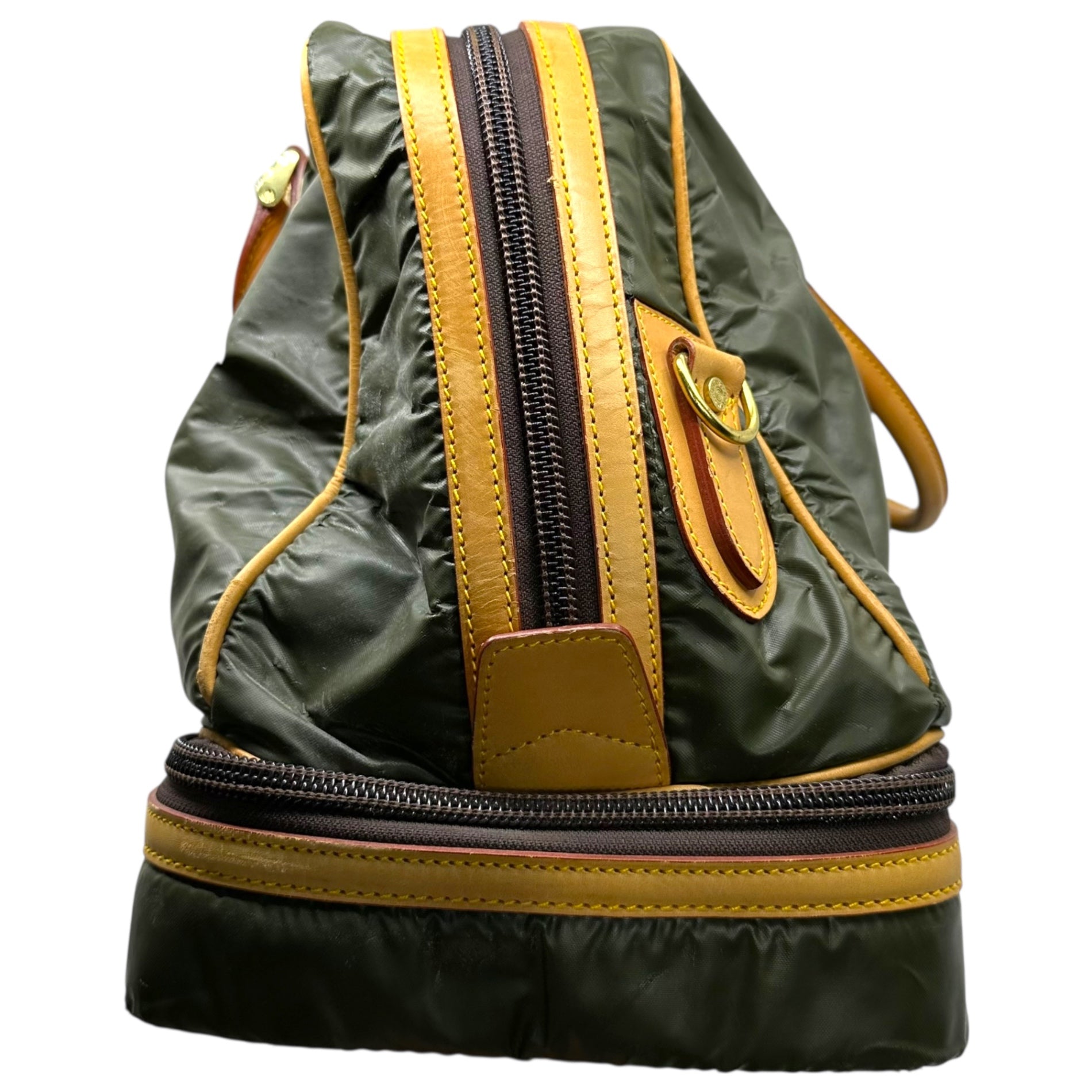 HUNTING WORLD(ハンティングワールド) 2WAY Batchu Cross Boston Bag 2WAY バチュークロス ゴルフ ボストン バッグ オリーブ×ベージュ レザー ショルダー