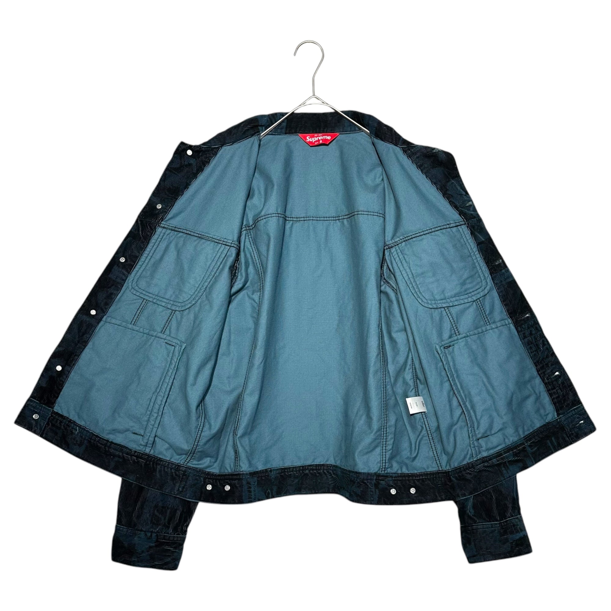 SUPREME(シュプリーム) 18SS Vibrations Corduroy Trucker Jacket バイブレーション コーデュロイ トラッカー ジャケット S ブルー×ブラック