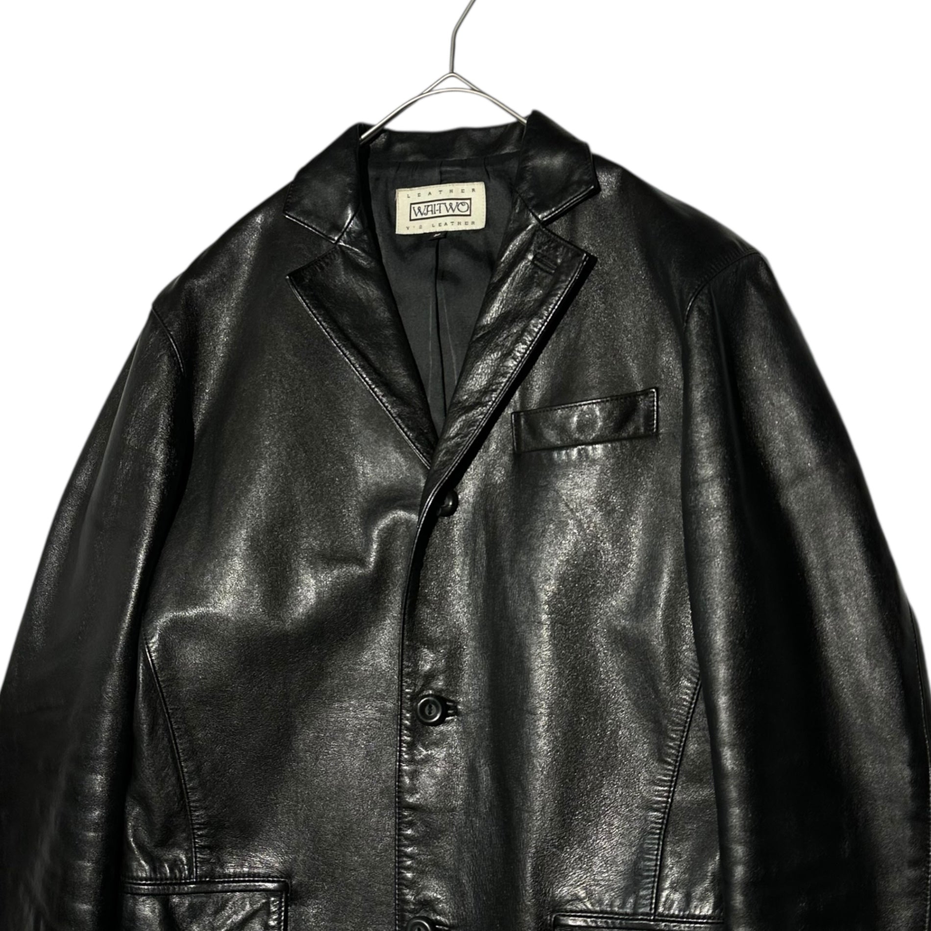 MEN'S TENORAS(ティノラス) HORSE LEATHER 3B TAILORED JACKET ホース レザー 3B テーラード ジャケット M ブラック 馬革 Y'2 LEATHER ワイツーレザー