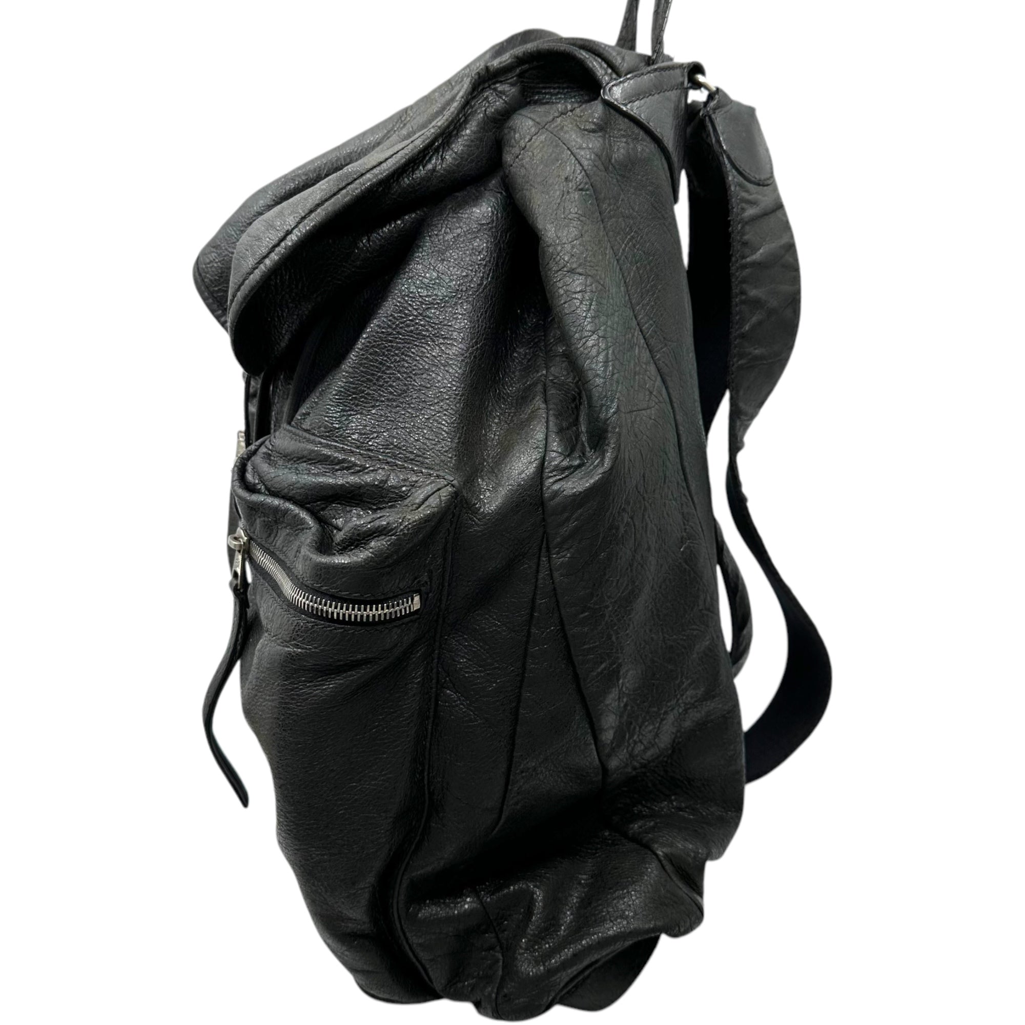 BALENCIAGA(バレンシアガ) W pocket lamb leather backpack Wポケット ラム レザー バックパック 326404・1000 1・002123 ブラック クラシック デイパック